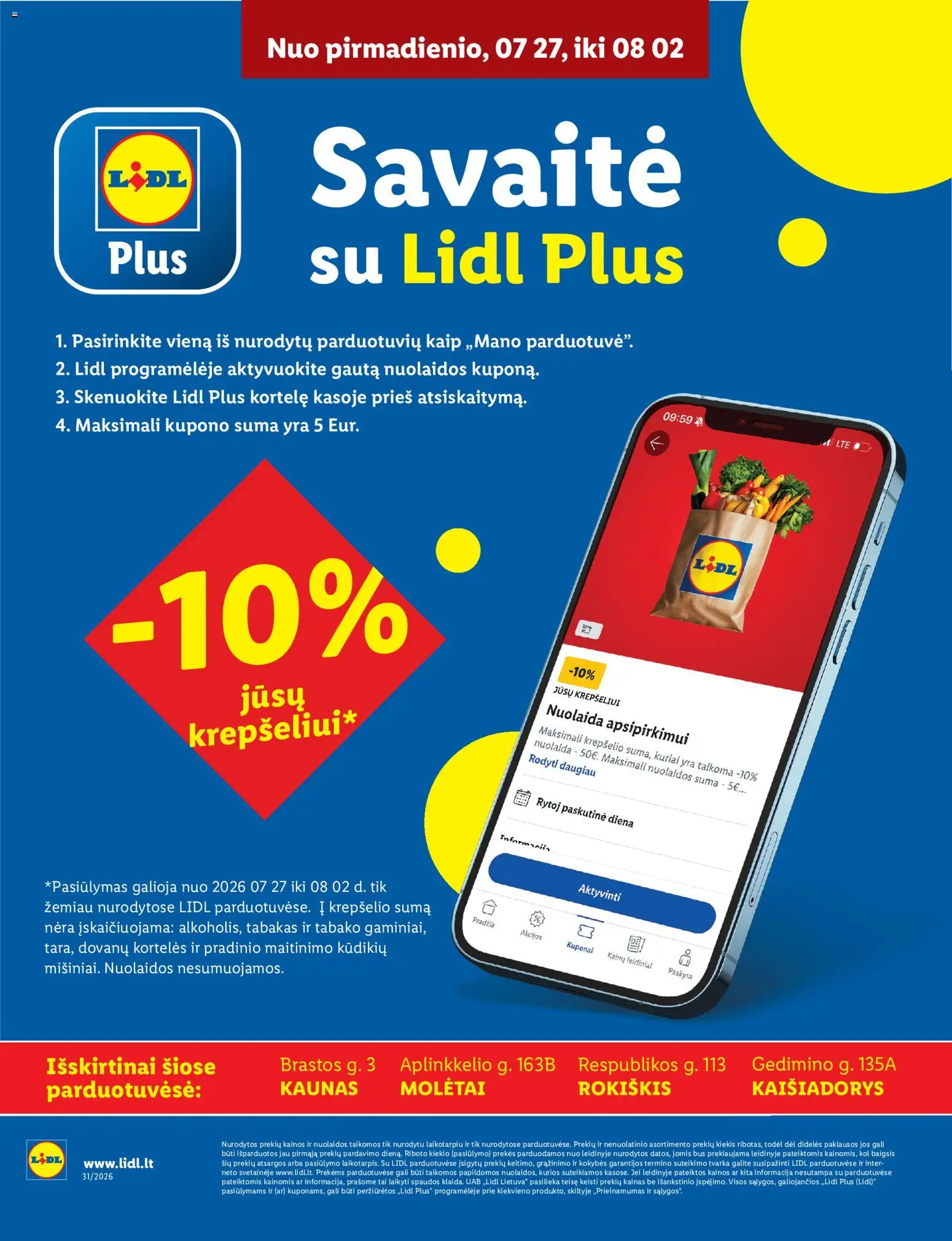 LIDL parduotuvės leidinio LIDL leidinys - Nuolaidų šturmas galiojančio nuo 2026.07.27 peržiūra