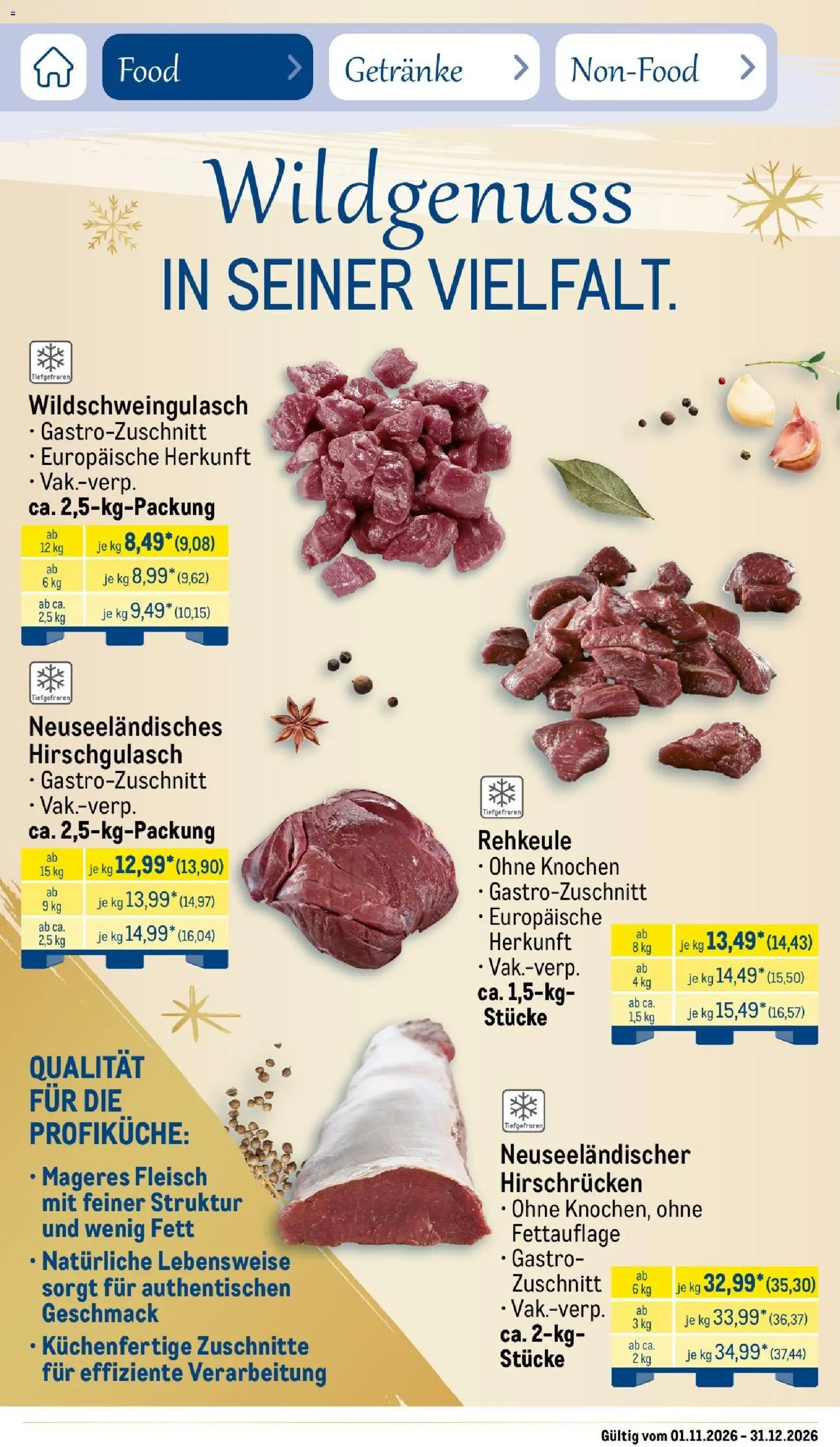 Vorschau von dem Prospekt des Geschäftes Metro, gültig ab dem 01.11.2026 - Fleisch