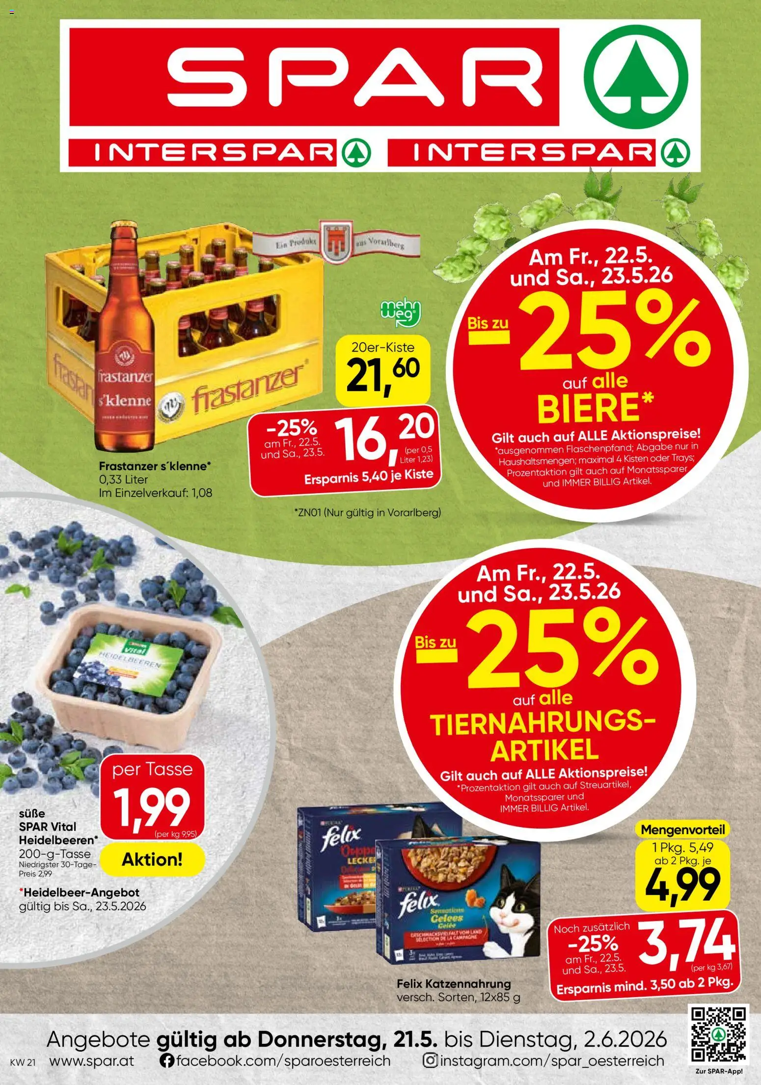 Vorschau der Angebote: Spar Spar Flugblatt - Vorarlberg gültig ab 21.05.2026