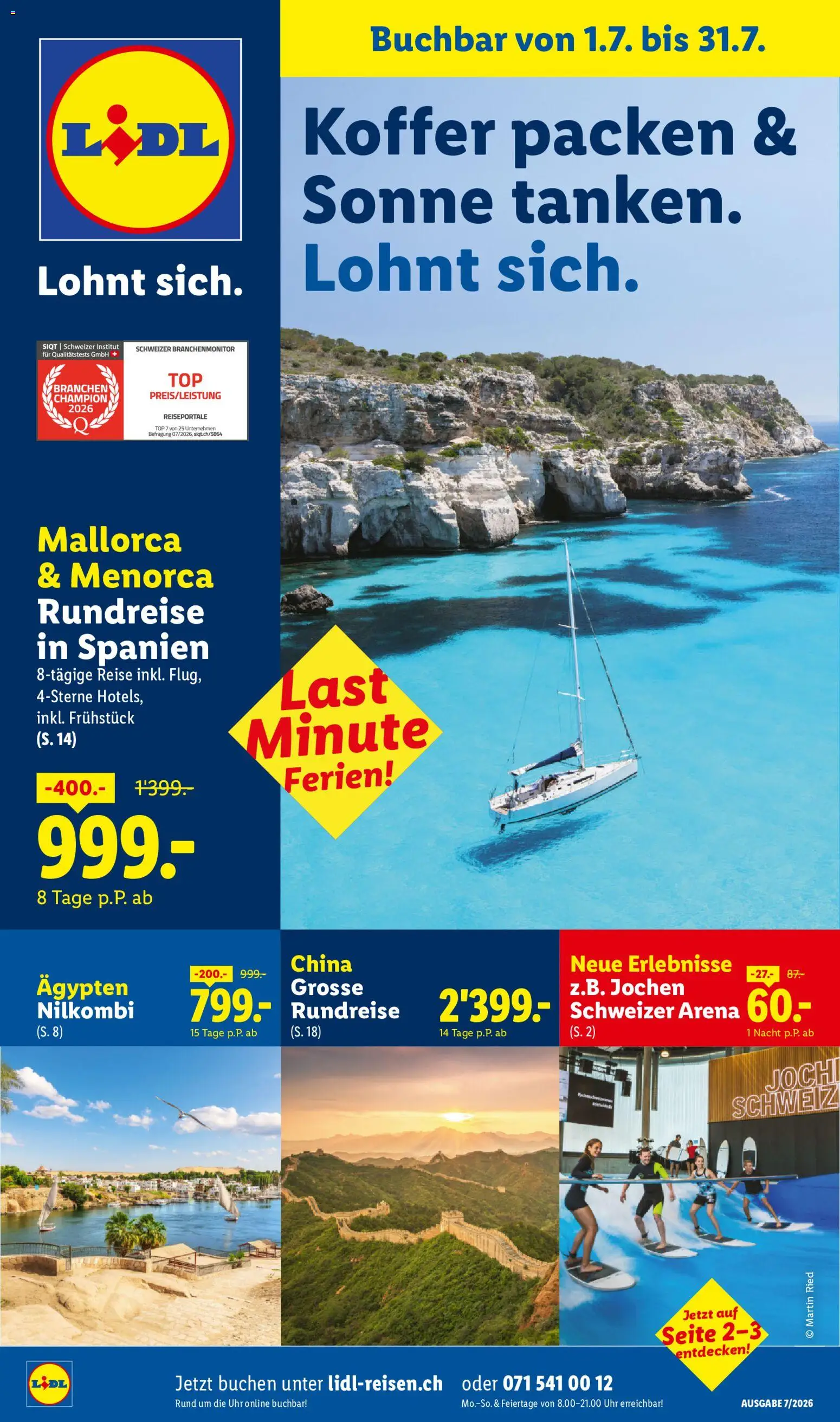Vorschau des Merkblatts Lidl aktionen Reise-Highlights vom Shop Lidl gültig von 01.07.2026 bis 31.07.2026
