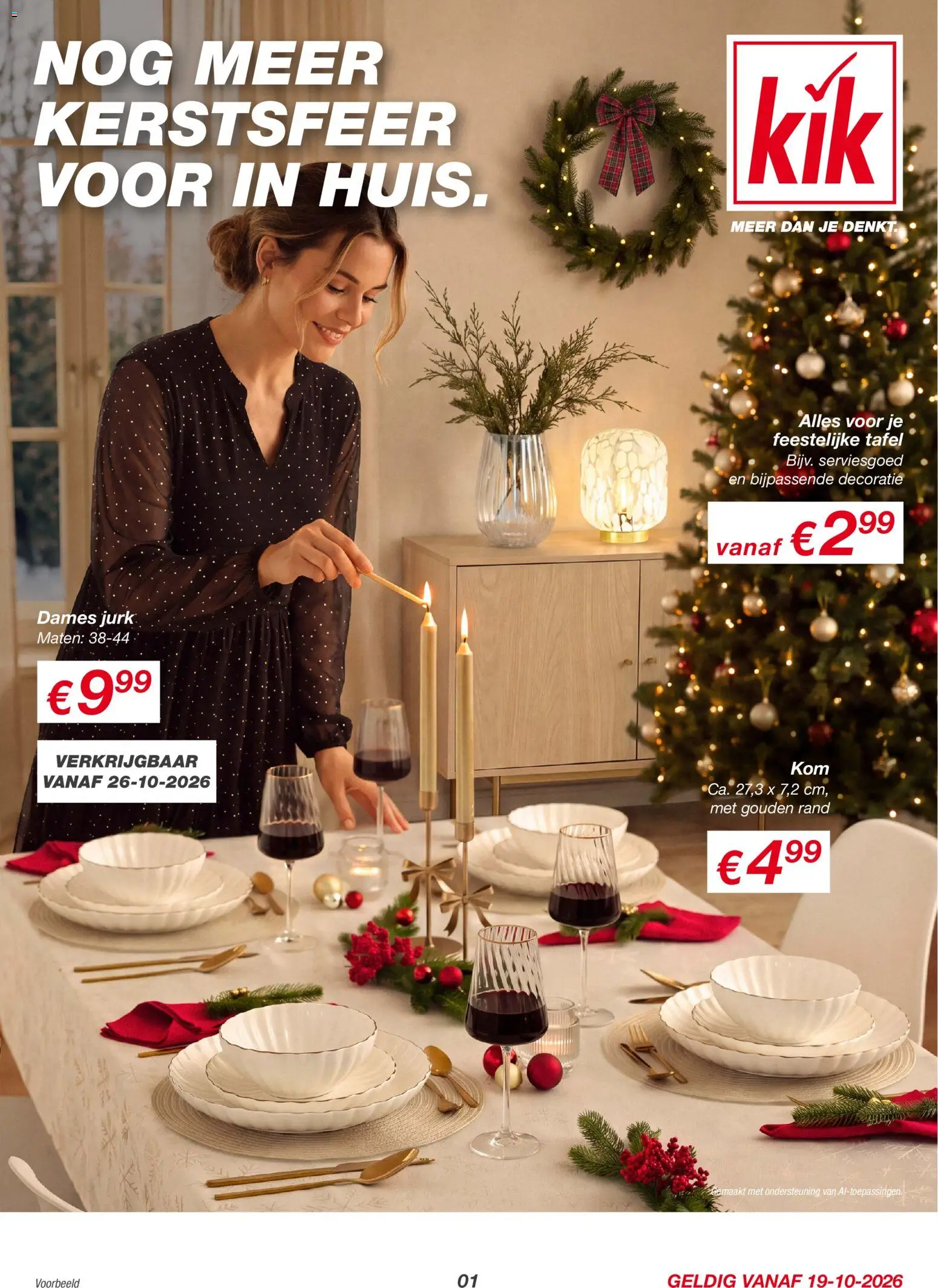Voorbeeld van KiK folder van winkel KiK geldig vanaf 19-10-2026 - Jurk, Tafel, Decoratie