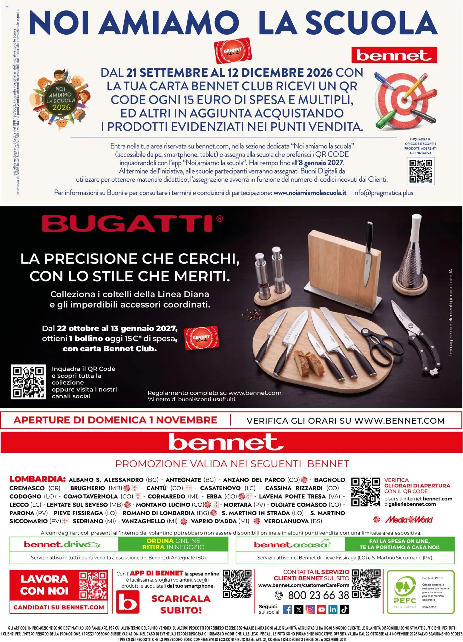 Anteprima dell'opuscolo bennet volantino dal negozio bennet valido da 22/10/2026 - Tablet, Tè, Coltelli