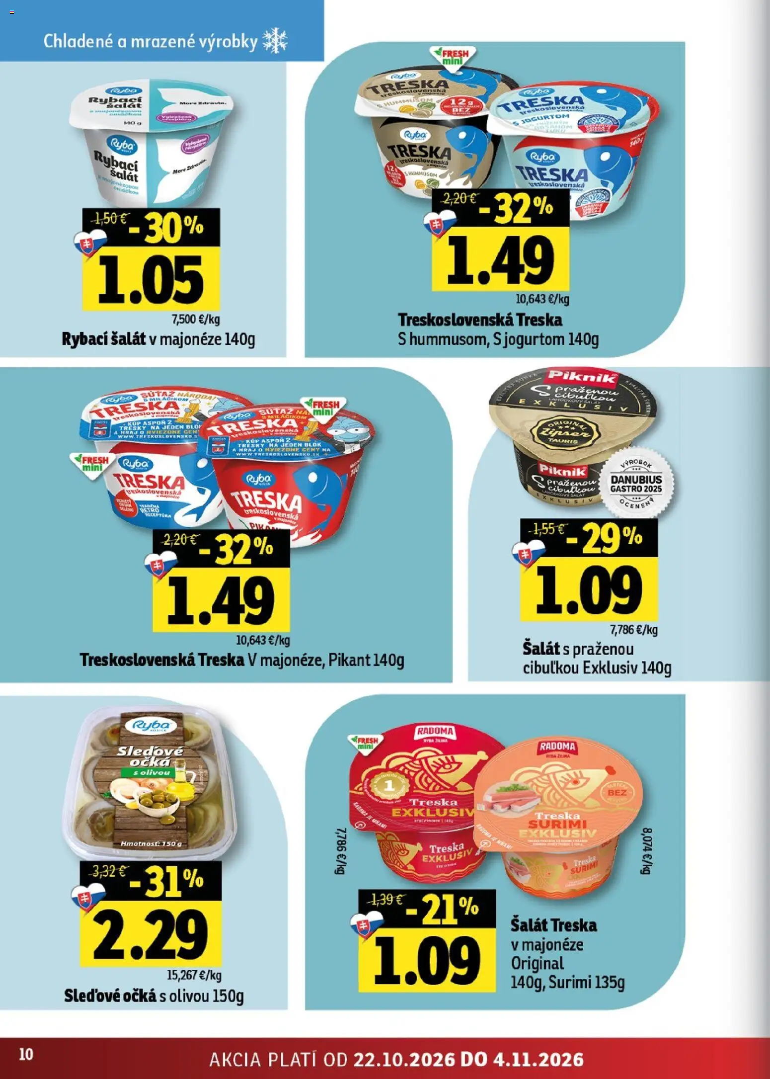 Náhľad Fresh letáku platného od 22.10.2026 - Ryba, Šalát, Treska, Šál