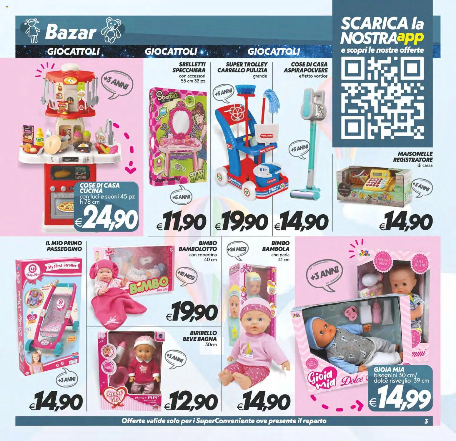 Anteprima dell'opuscolo SuperConveniente volantino Misterbianco dal negozio SuperConveniente valido da 23/10/2026 - Aspirapolvere, Giocattoli, Passeggino, Trolley, Bambola, Carrello