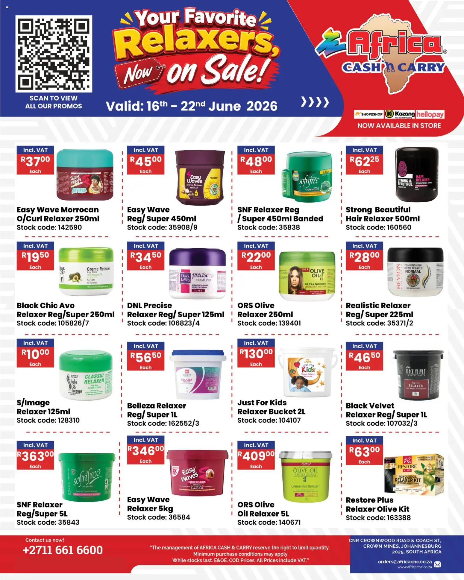 Preview of Africa Cash & Carry flyer valid from 16/06/2026 - Avocado, Oil, Cream, Stock, Relaxer