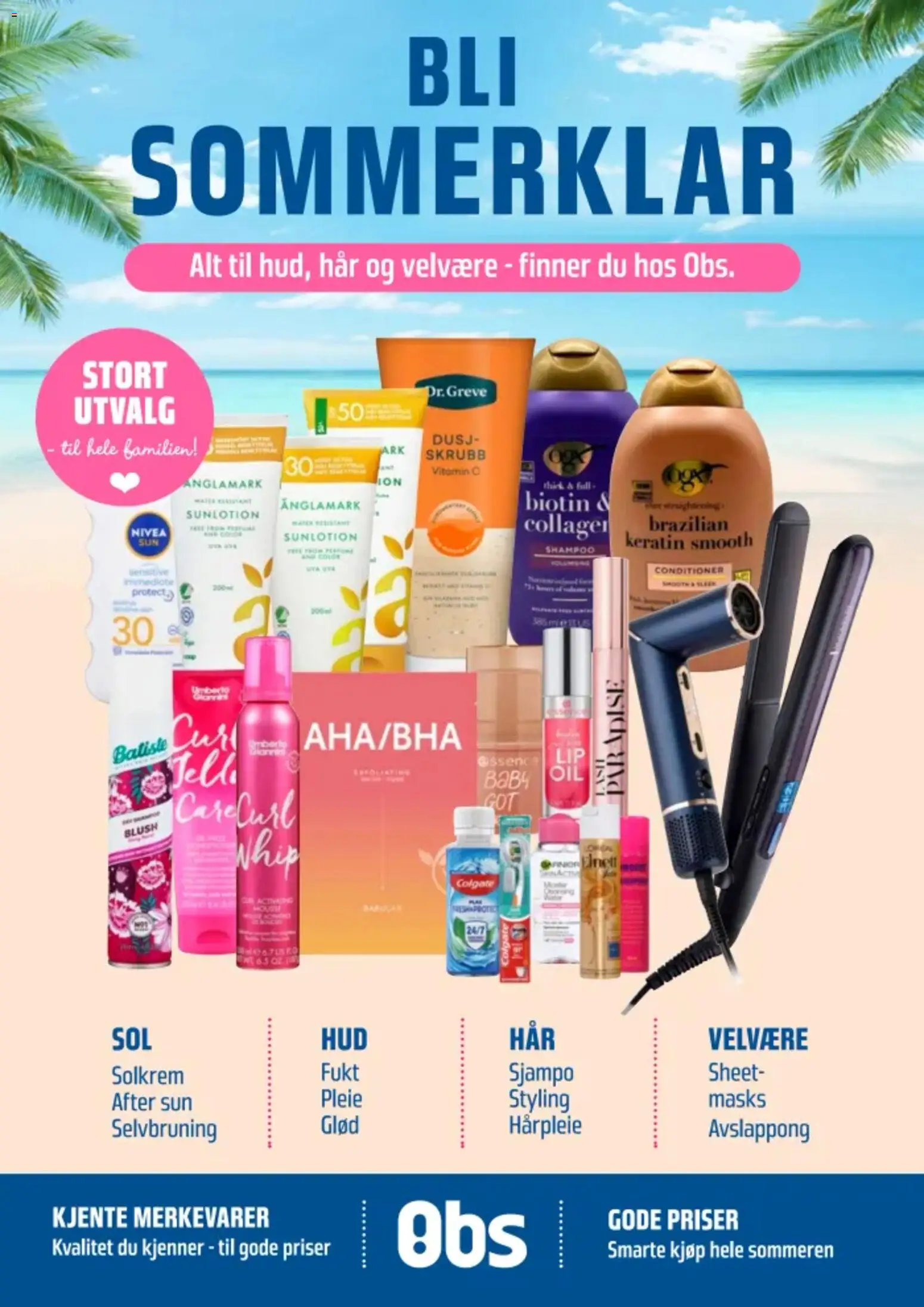 Forhåndsvis Coop Obs Bli sommerklar fra butikk Coop Obs gyldig fra 08/06/2026 - And, After Sun, Selvbruning, Dusj, Sjampo, Shampoo, Blush, Solkrem