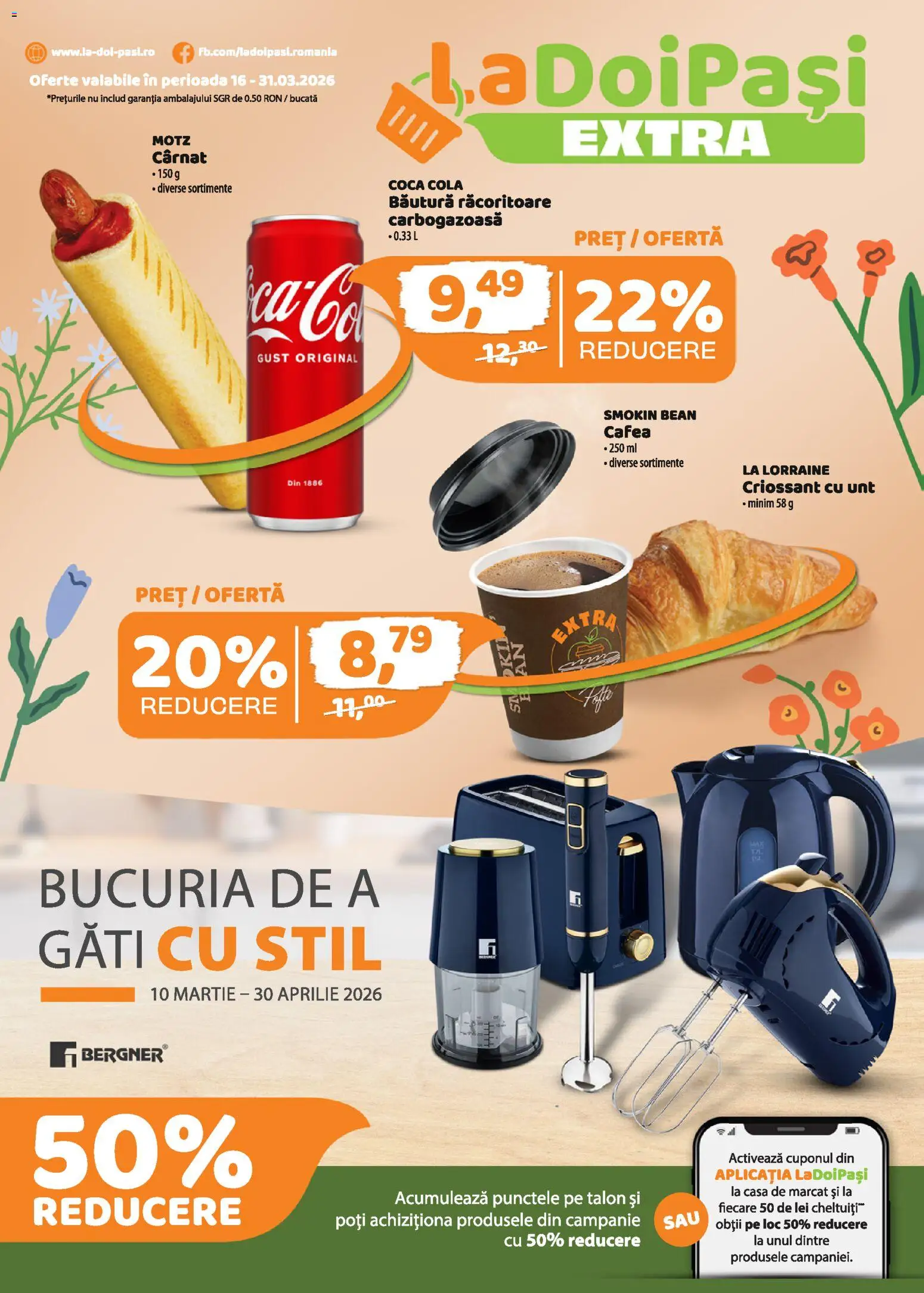 Previzualizarea de cataloage: LaDoiPași LaDoiPași Catalog extra valabil de la 16.03.2026 - Cafea, Coca cola, Unt, Cola, Bautura racoritoare