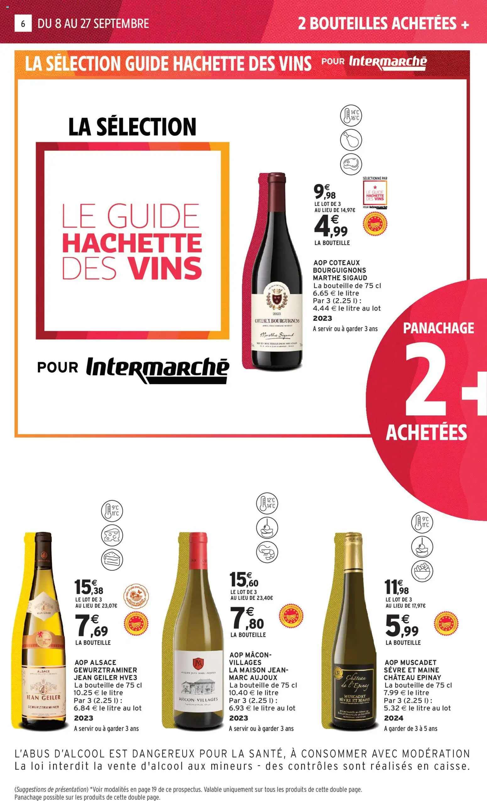 Prévisualisation de Intermarché - Foire aux vins du magasin Intermarché formulaire valide 08/09/2026 - Jean, Gewurztraminer, Bouteille, Muscadet sevre et maine