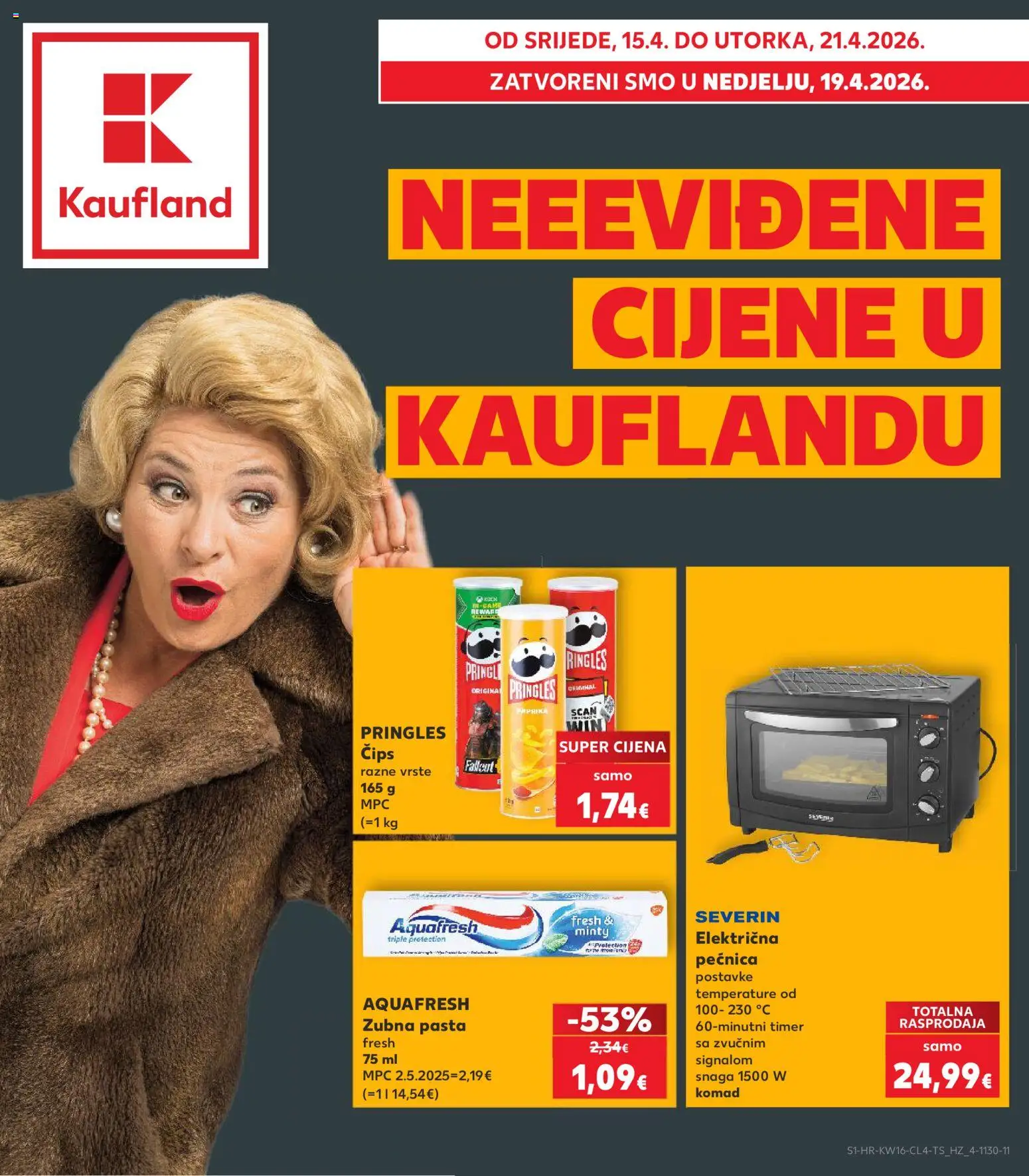 Pregled letka Split-Ravne njive trgovine Kaufland vrijedi od 15.04.2026 - Pasta, Paprika, Pringles, Pećnica, Čips, Chips