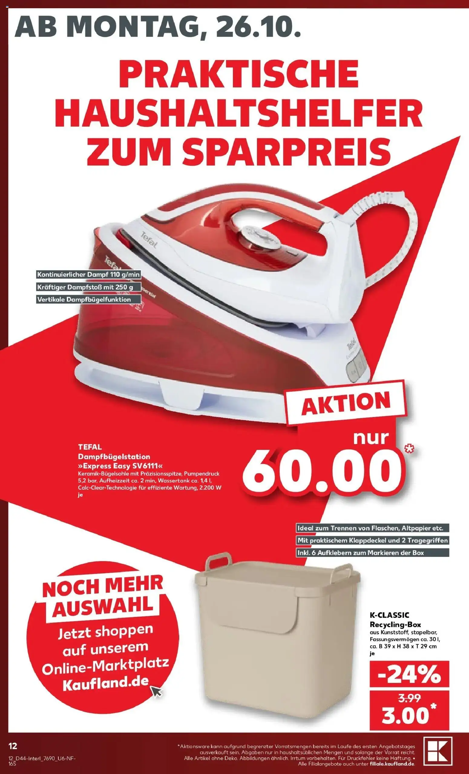 Vorschau von dem Prospekt des Geschäftes Kaufland, gültig ab dem 26.10.2026