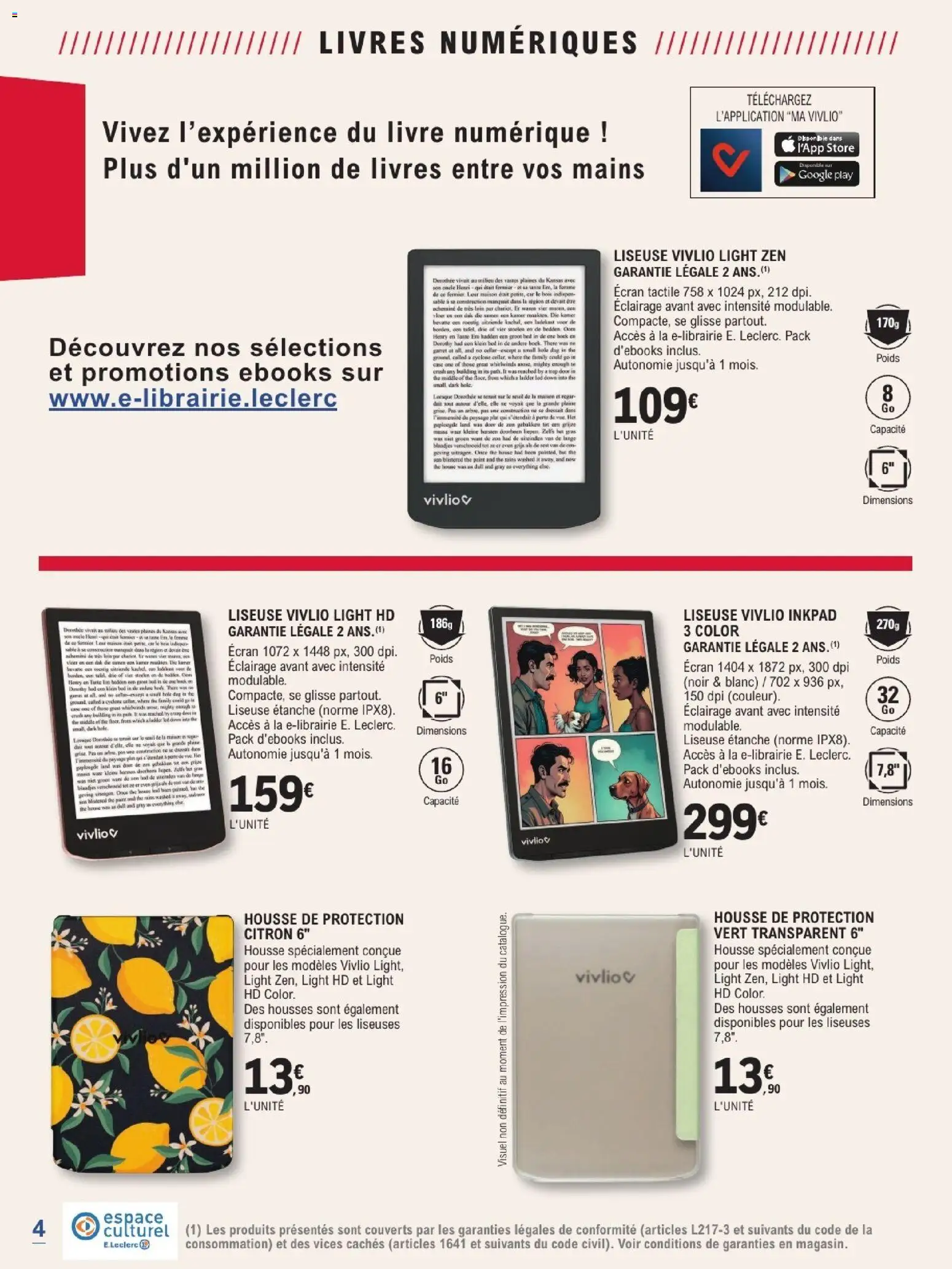 Prévisualisation de E.Leclerc Guide rentree litteraire du magasin E.Leclerc formulaire valide 01/09/2026 - Livre, Vin, Liseuse, Thé, Citron, Livres, Poids, Éclairage