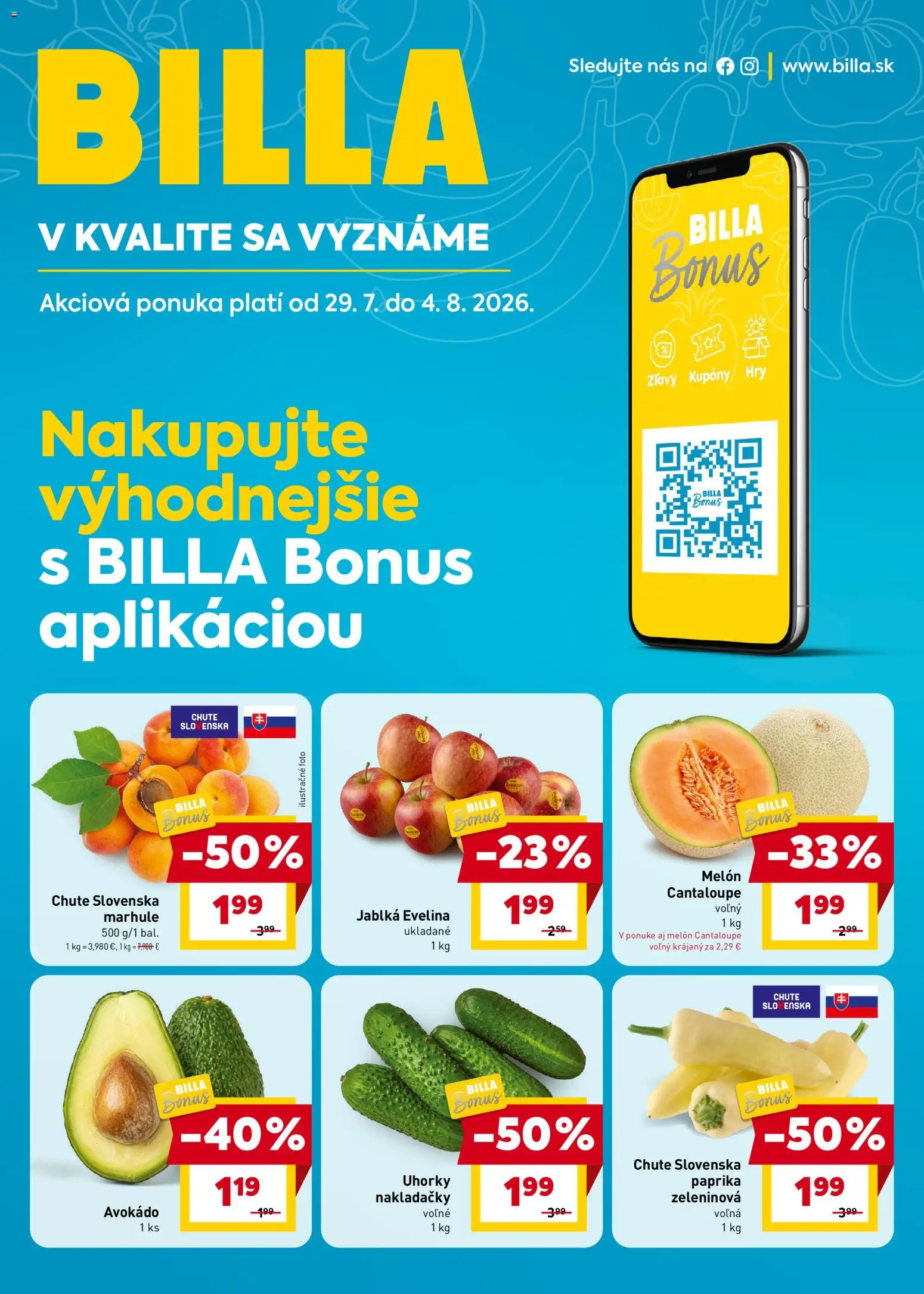 Náhľad Billa letáku platného od 29.07.2026