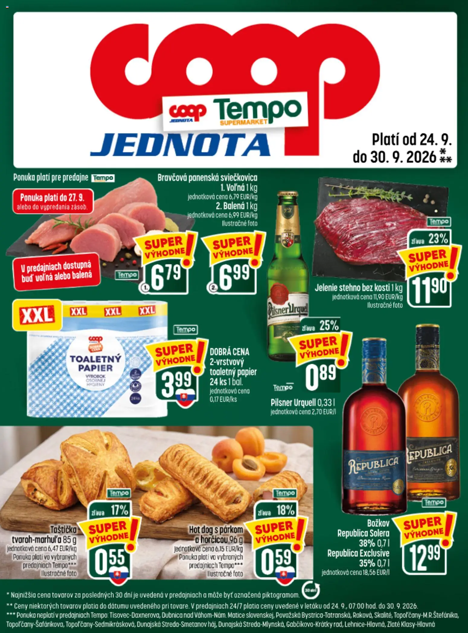 Náhľad COOP Jednota letáku platného od 24.09.2026