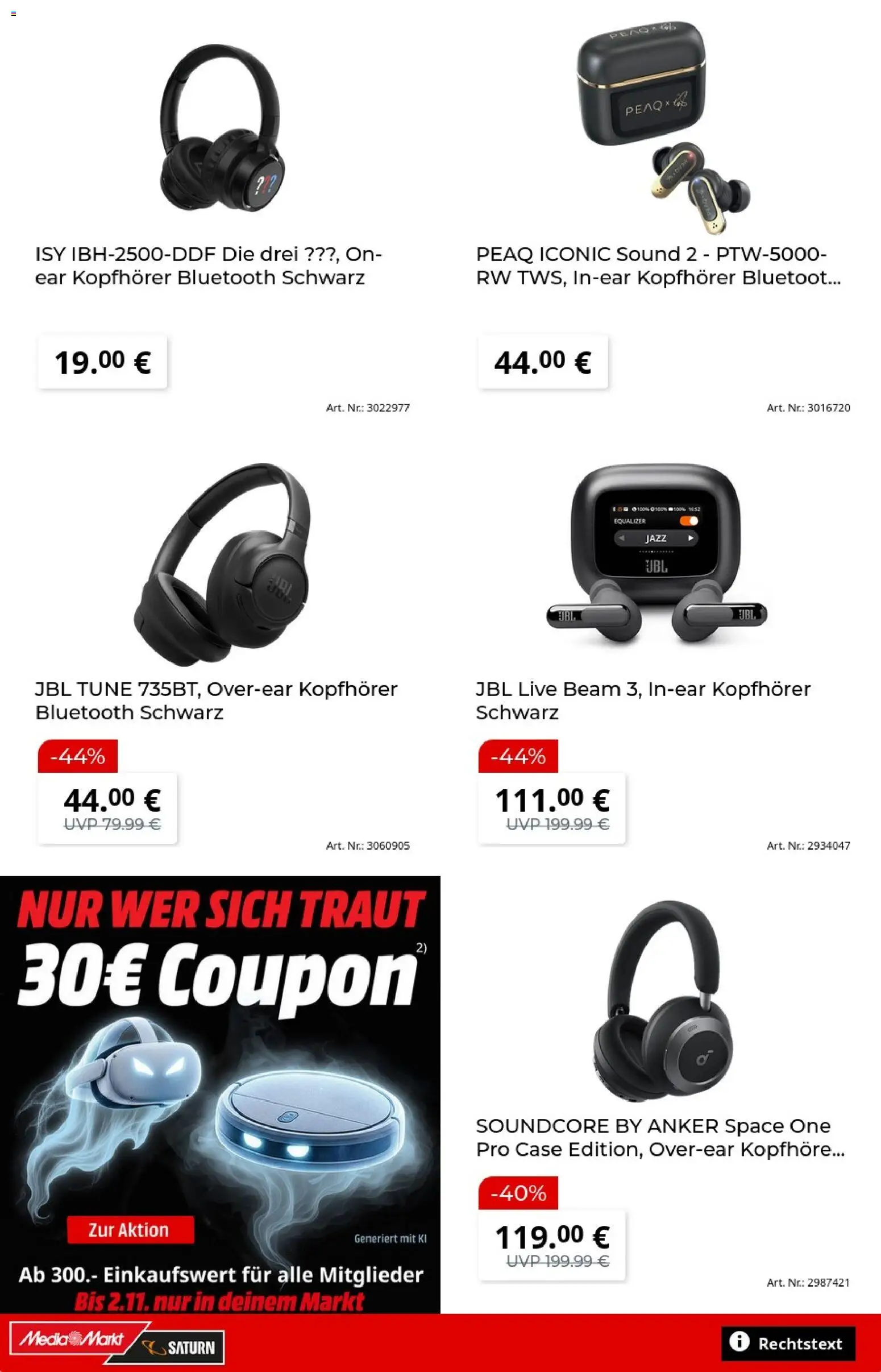 Vorschau von dem Prospekt des Geschäftes Media Markt, gültig ab dem 27.10.2026 - Kopfhörer