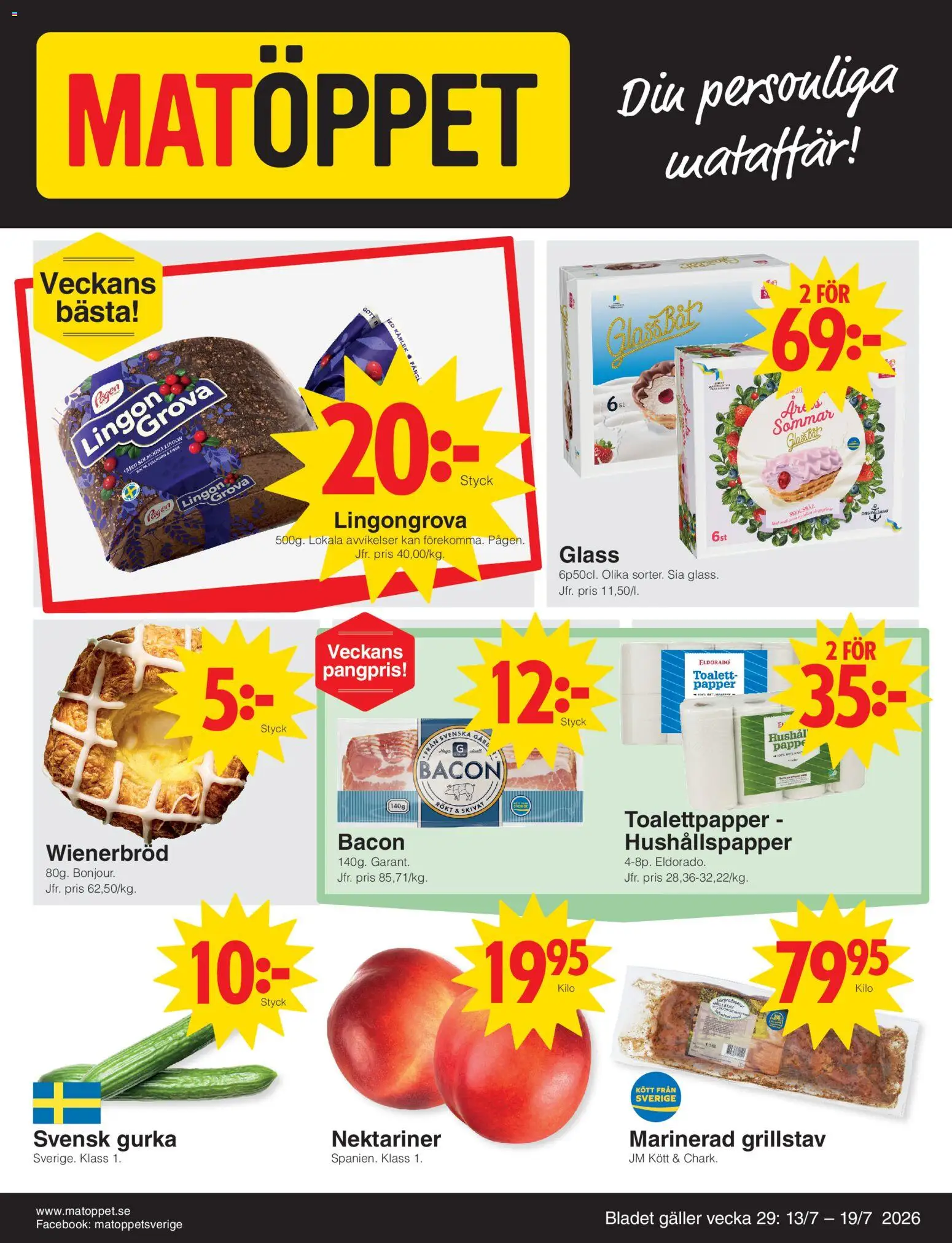 Förhandsgranska reklamblad Matöppet erbjudanden från butik Matöppet gäller från 13/07/2026