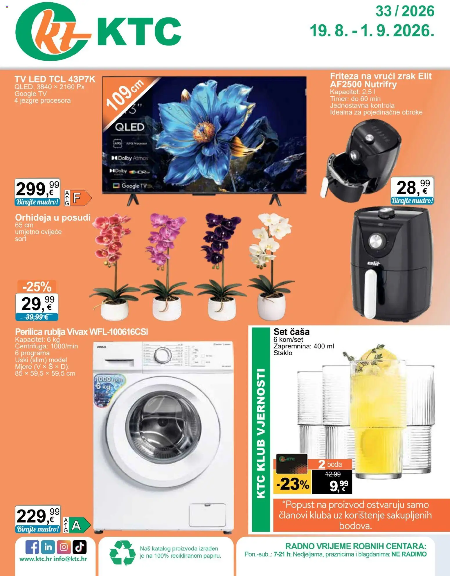 Pregled letka KTC Katalog tehnike i posuđa trgovine KTC vrijedi od 19.08.2026