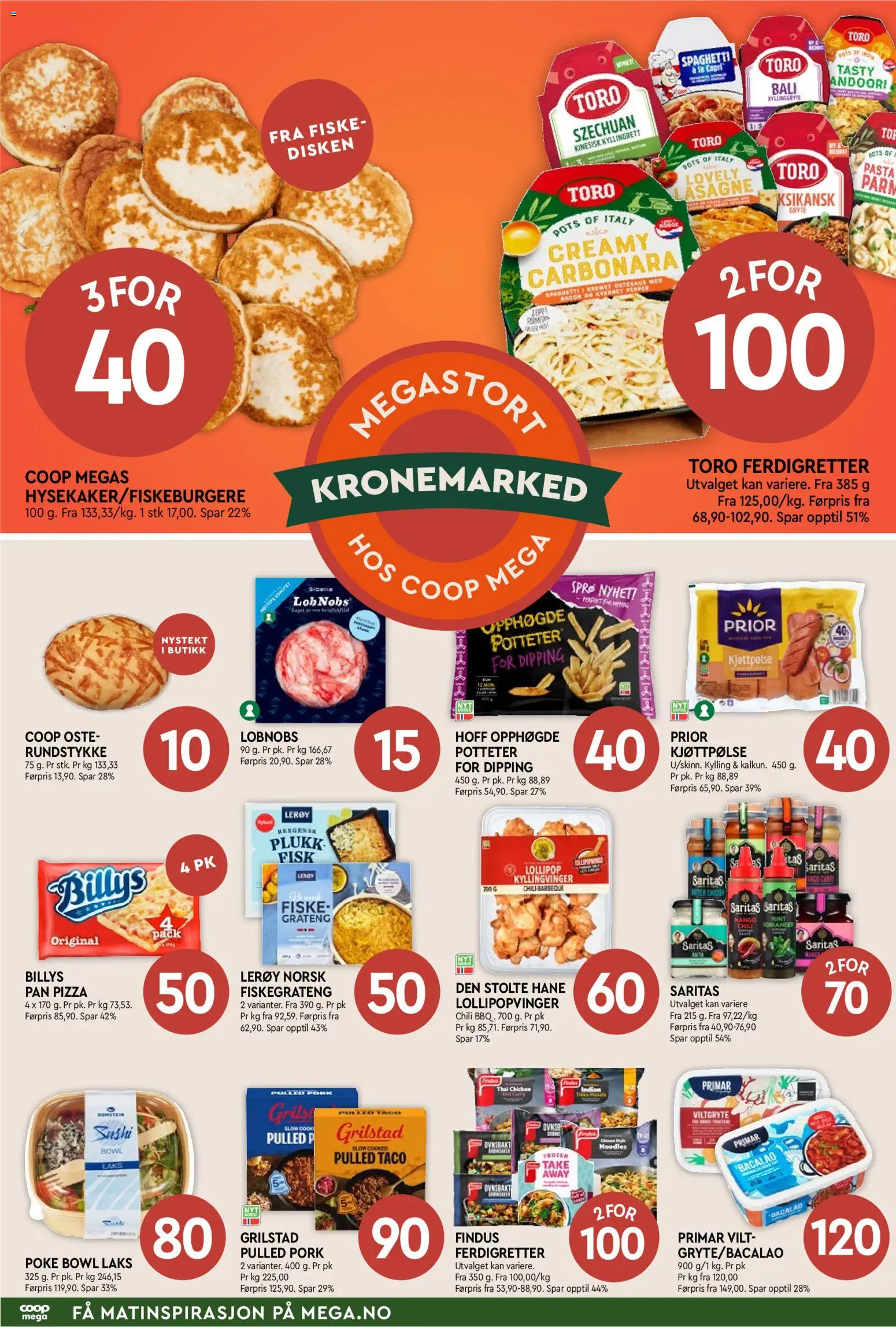 Forhåndsvis Coop Mega Mega Helg fra butikk Coop Mega gyldig fra 05/10/2026 - Chili, Kylling, Fisk, Ferdigretter, Fiskegrateng, Rundstykke, Pulled pork, Grilstad