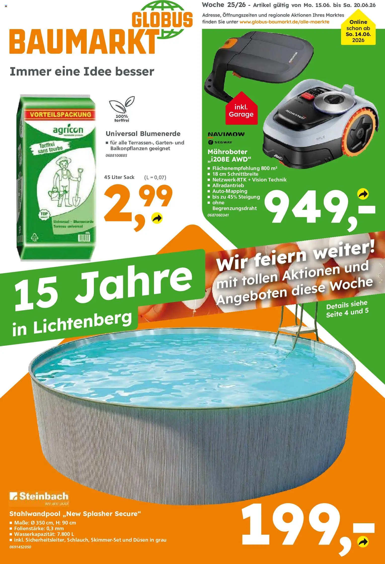 Vorschau von dem Prospekt des Geschäftes Globus Baumarkt, gültig ab dem 15.06.2026
