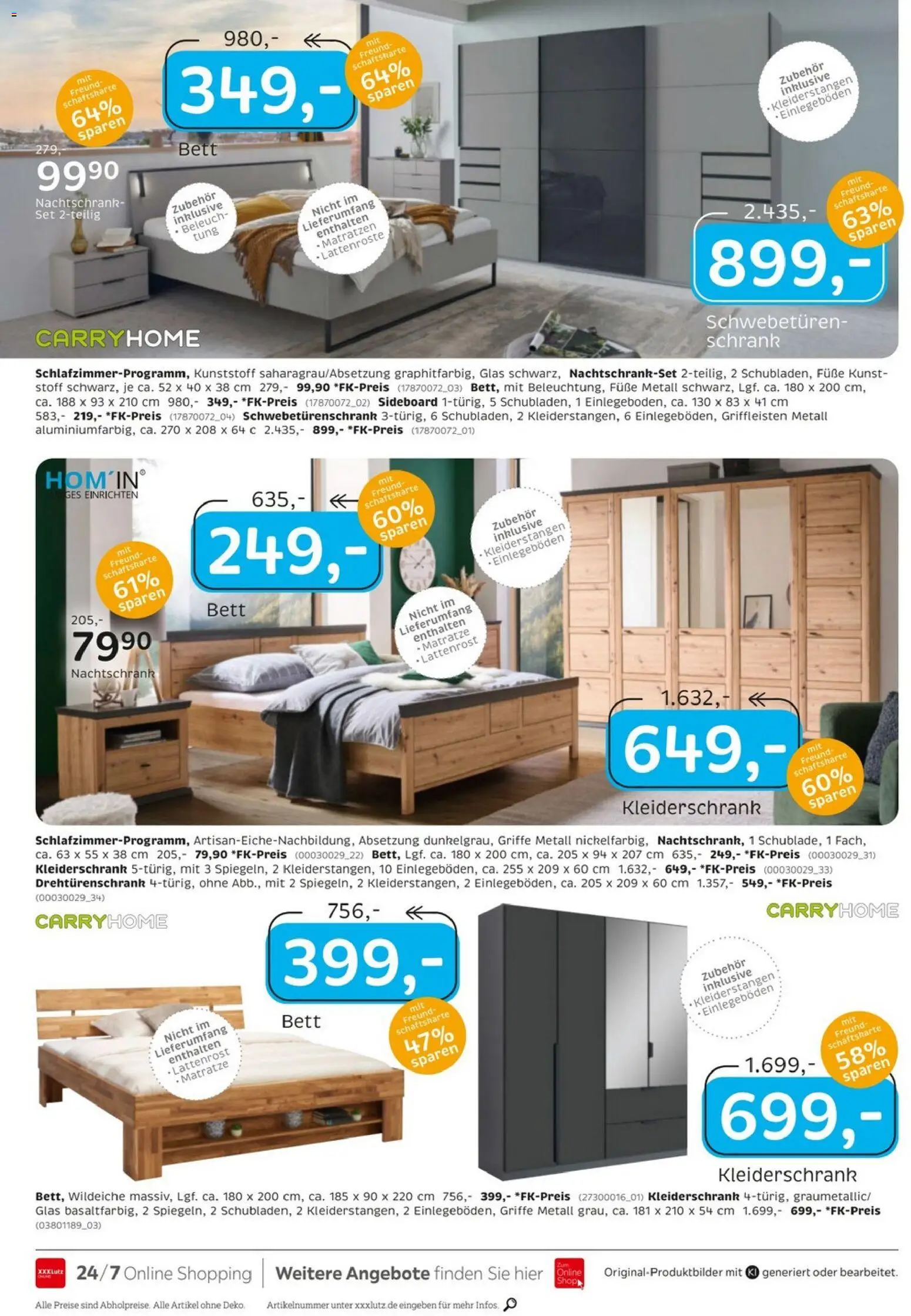 Vorschau von dem Prospekt des Geschäftes XXXLutz, gültig ab dem 24.10.2026 - Kleiderschrank, Matratze, Sideboard, Bett, Schrank, Lattenrost, Schwebetürenschrank, Drehtürenschrank