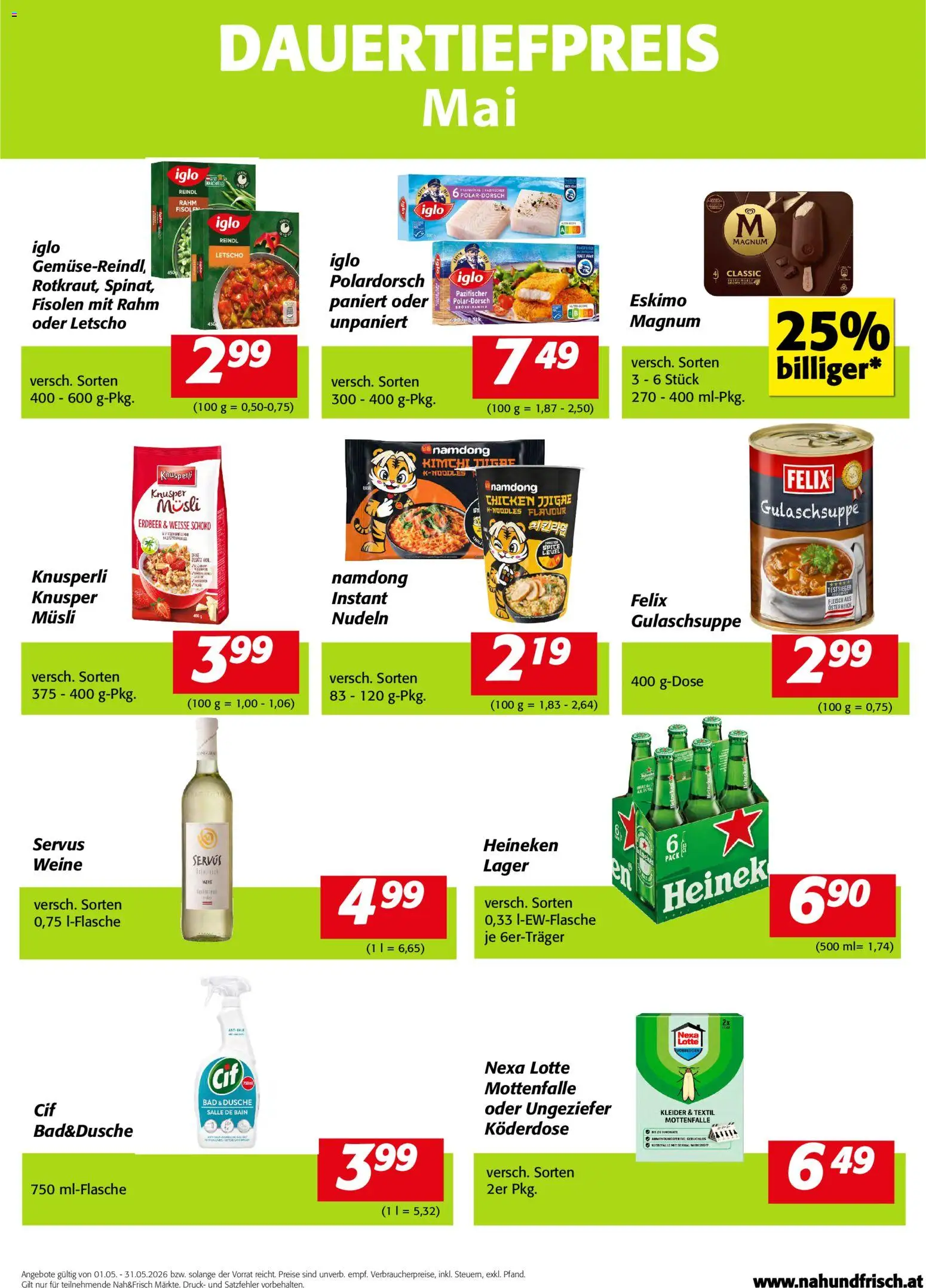 Vorschau der Angebote: Nah und Frisch Nah und Frisch Dauertiefpreise April gültig ab 01.05.2026