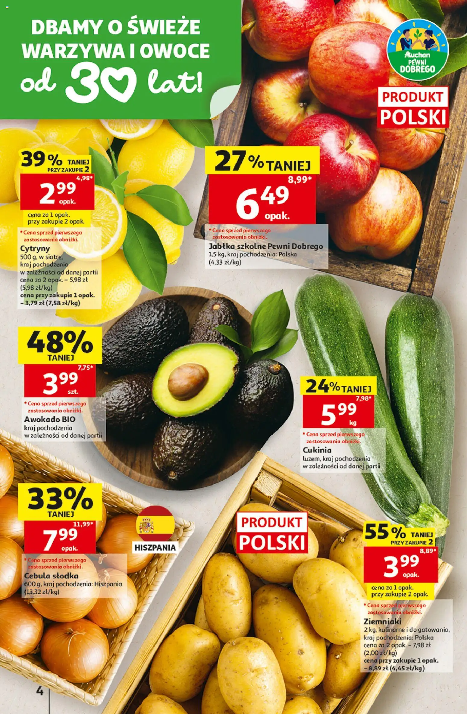 Pogląd gazetki "Auchan gazetka - Hipermarket" ze sklepu Auchan ważnej od 29.10.2026 - Awokado, Ziemniaki, Owoce, Warzywa, Cukinia, Cebula, Cytryny, Jabłka