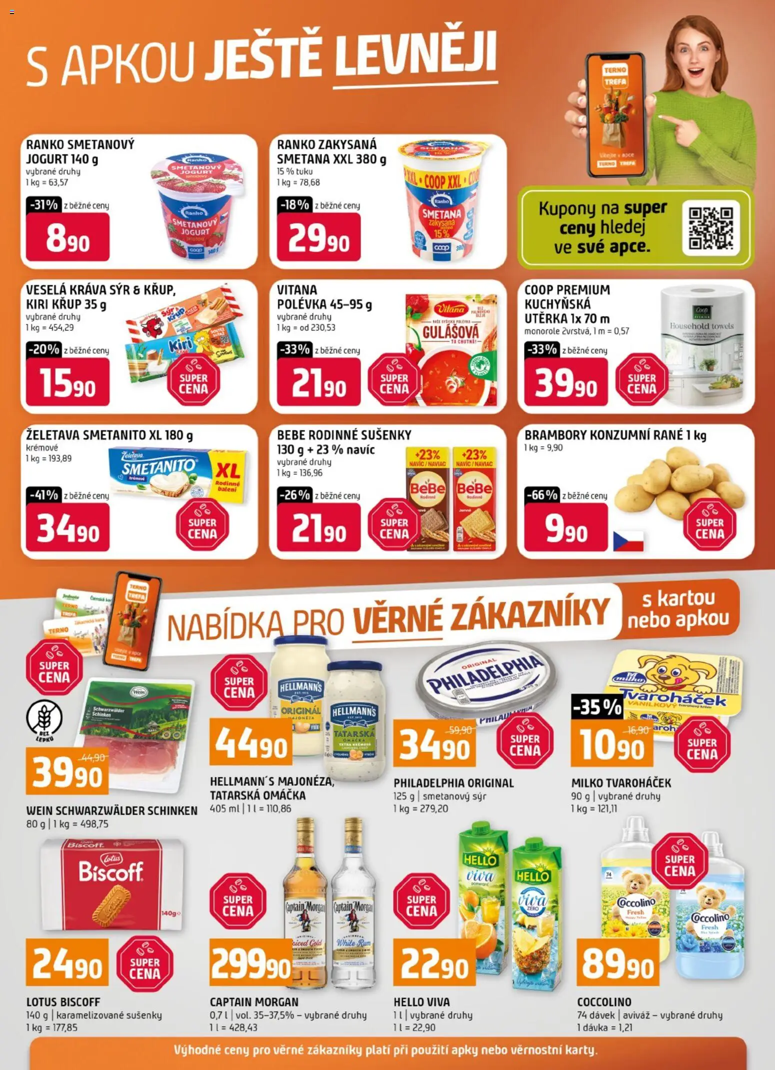 Náhled nabídky: Terno Terno leták - Nabídka pro věrné zákazníky platný od 22.07.2026 - Jogurt, Captain Morgan, Aviváž, Morgan, Coccolino, Tatarská omáčka, Hellmann's, Utěrka