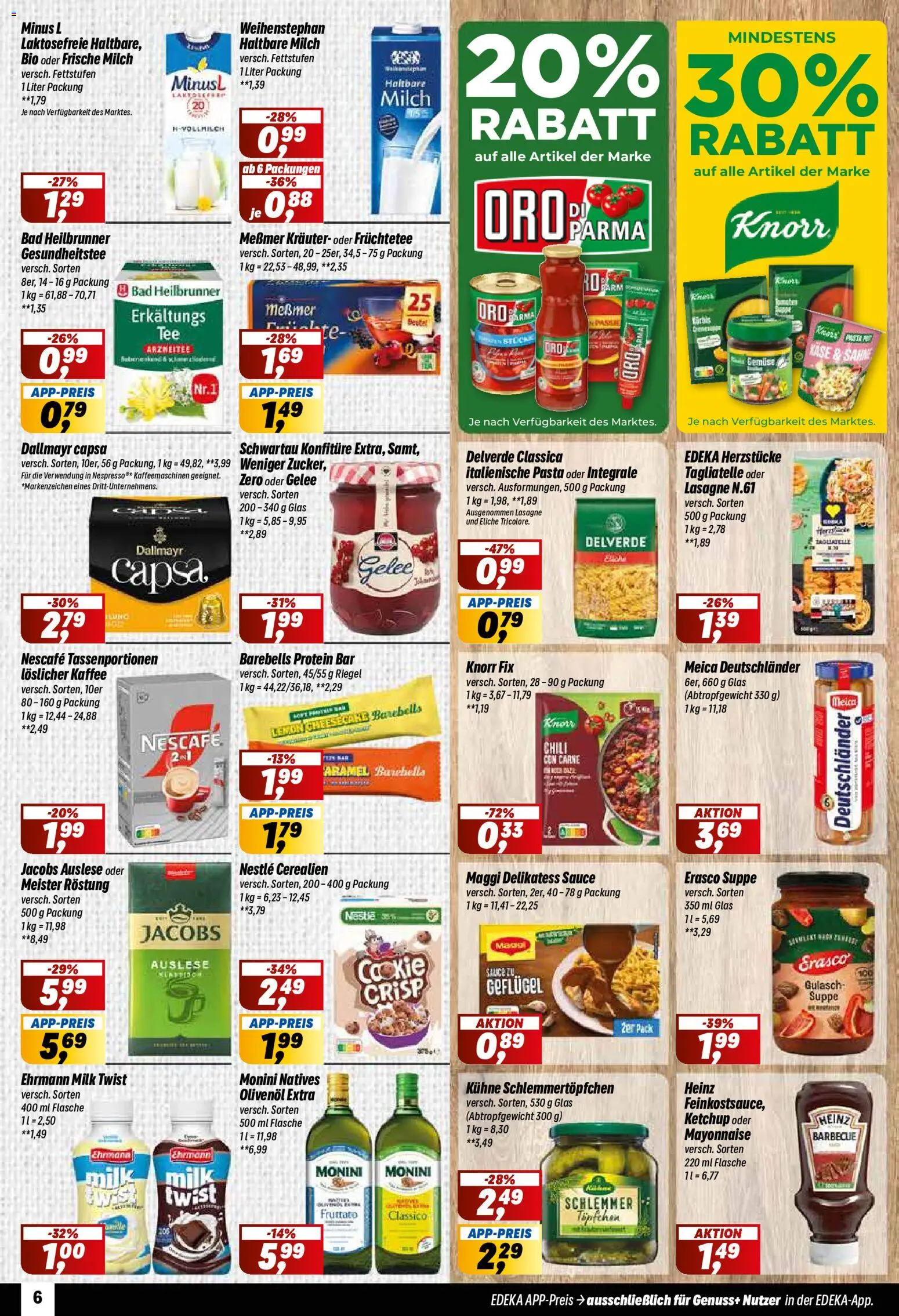 Vorschau von dem Prospekt des Geschäftes Simmel, gültig ab dem 26.10.2026 - Kaffee, Käse, Pasta, Gulasch, Knorr, Haltbare milch, Erasco, Meica