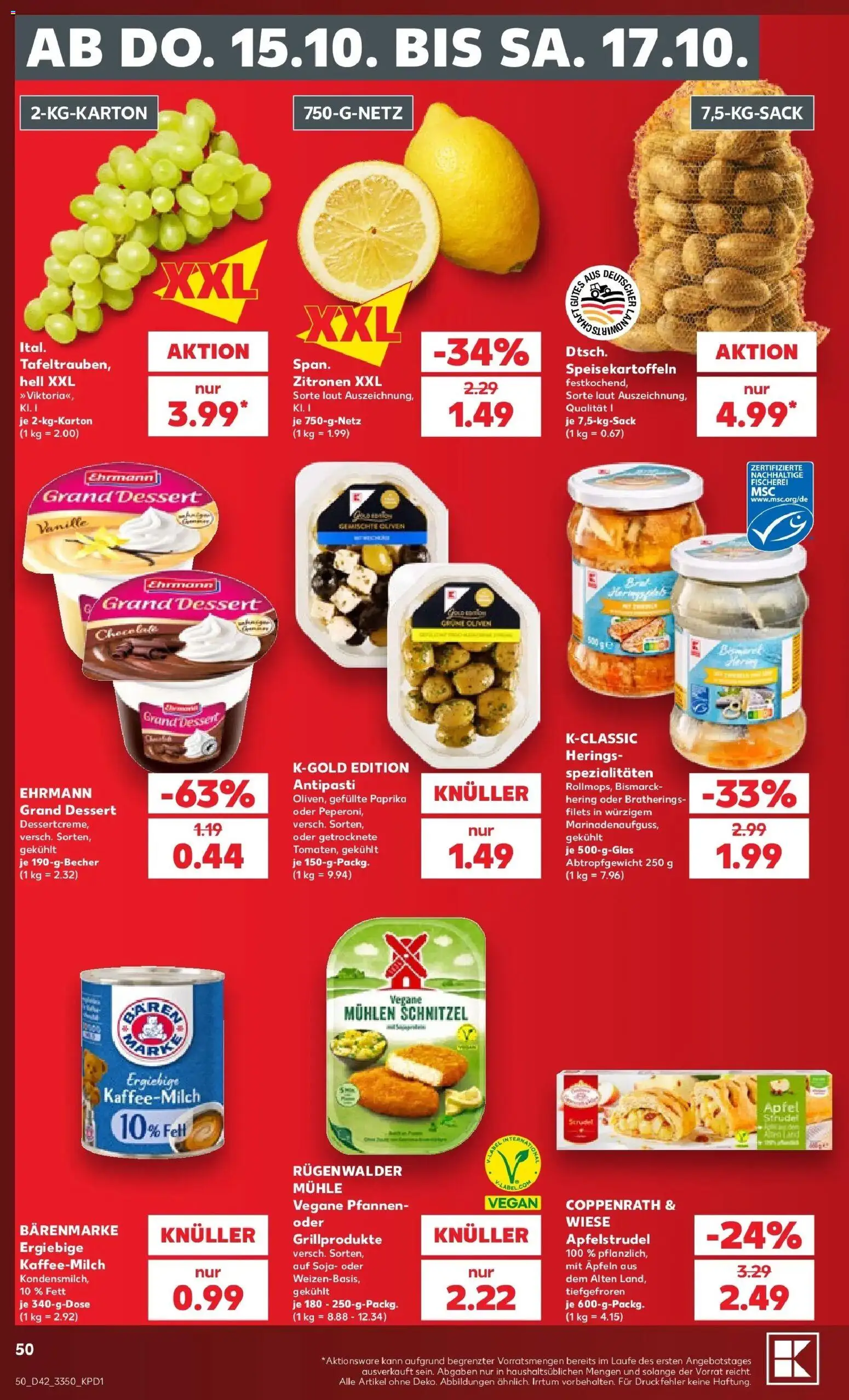 Vorschau von dem Prospekt des Geschäftes Kaufland, gültig ab dem 12.10.2026 - Schnitzel, Äpfel, Paprika, Zitronen, Mühle, Hering, Vanille, Spezialitäten