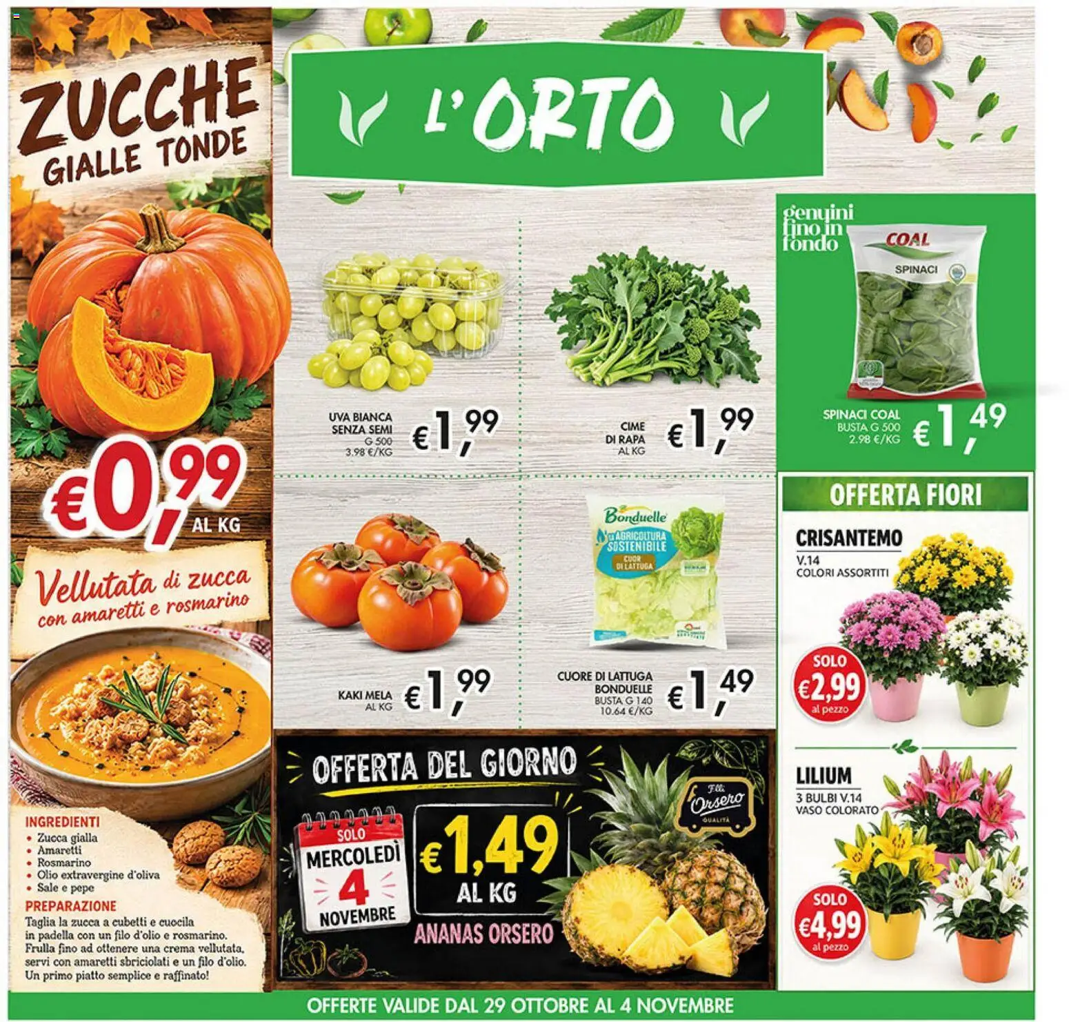 Anteprima dell'opuscolo Coal volantino dal negozio Coal valido da 22/10/2026 - Fiori, Pepe, Piatto, Olio, Rosmarino, Sale, Padella, Lattuga
