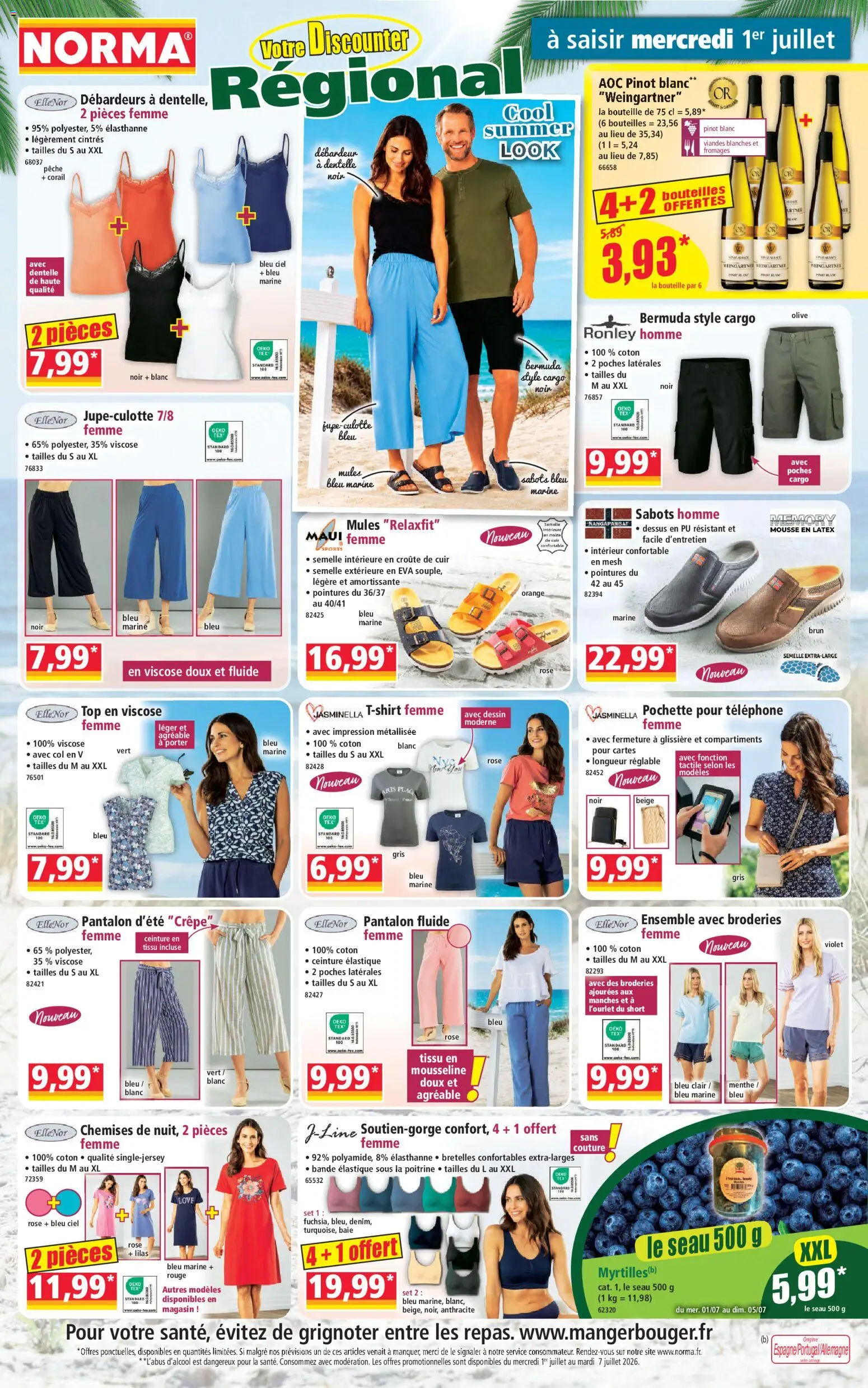 Prévisualisation de Norma catalogue du magasin Norma formulaire valide 01/07/2026 - Téléphone, Impression, Pantalon, Short, Mules, Mousse, Olive, Débardeur