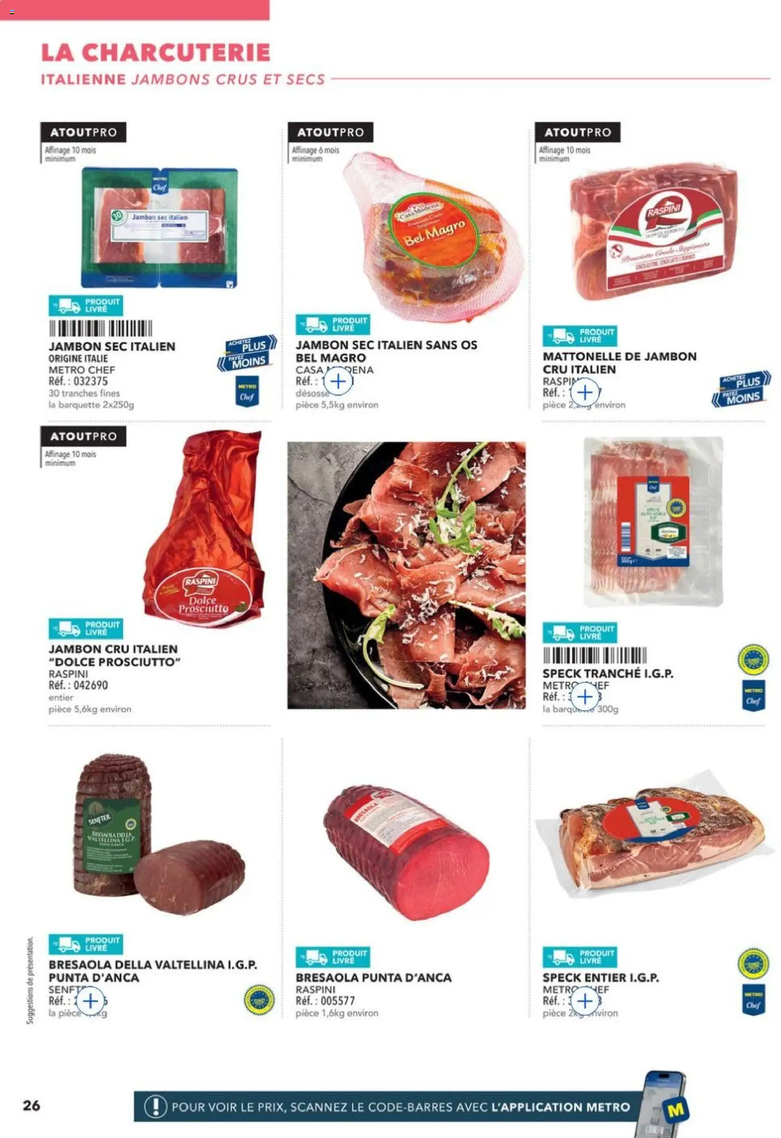 Prévisualisation de METRO - Guide Italie du magasin METRO formulaire valide 28/05/2026 - Livre, Charcuterie, Mais, Bresaola, Jambon, Jambon Cru, Charcuterie italienne, Jambon cru italien