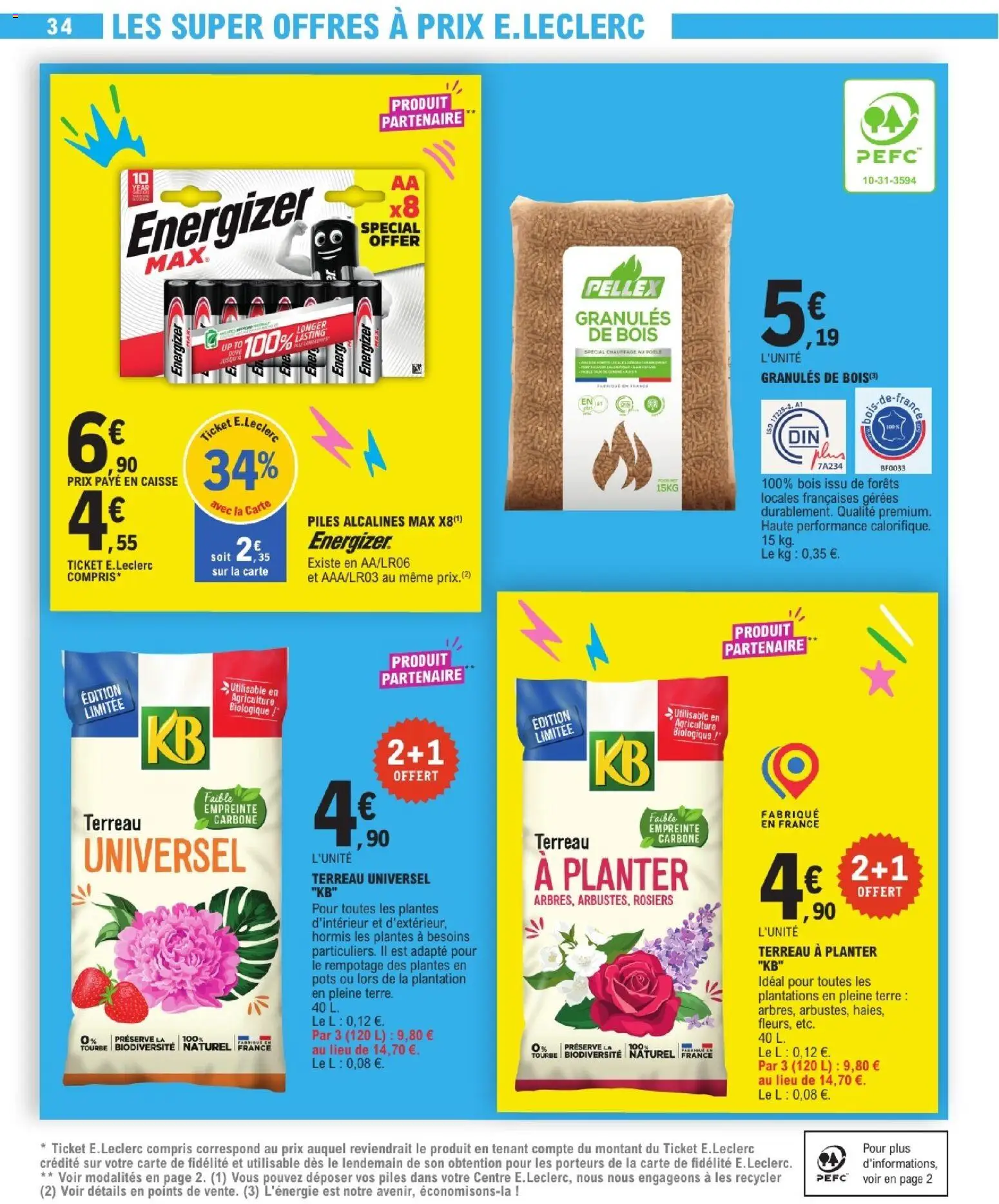 Prévisualisation de E.Leclerc catalogue du magasin E.Leclerc formulaire valide 08/09/2026 - Plantes, Piles, Terreau, Terreau Universel, Tourbe