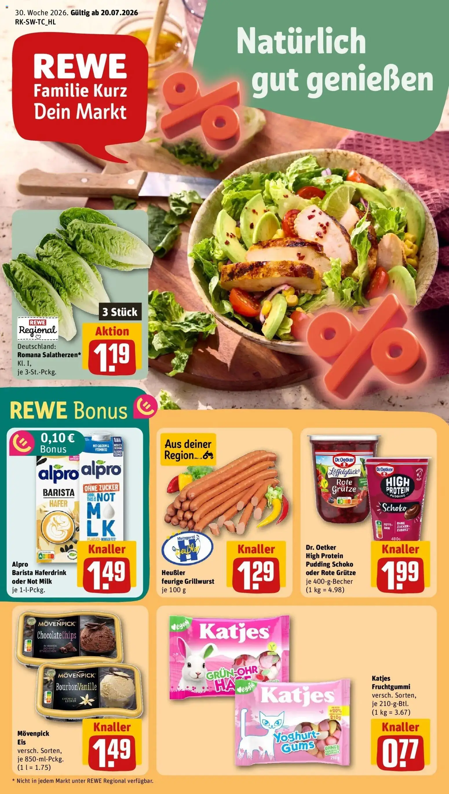 Vorschau von dem Prospekt des Geschäftes Rewe, gültig ab dem 20.07.2026