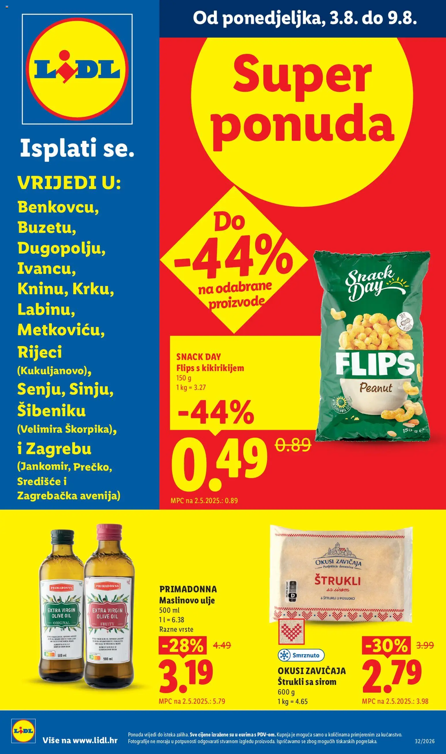 Pregled letka Lidl Super ponuda trgovine Lidl vrijedi od 03.08.2026