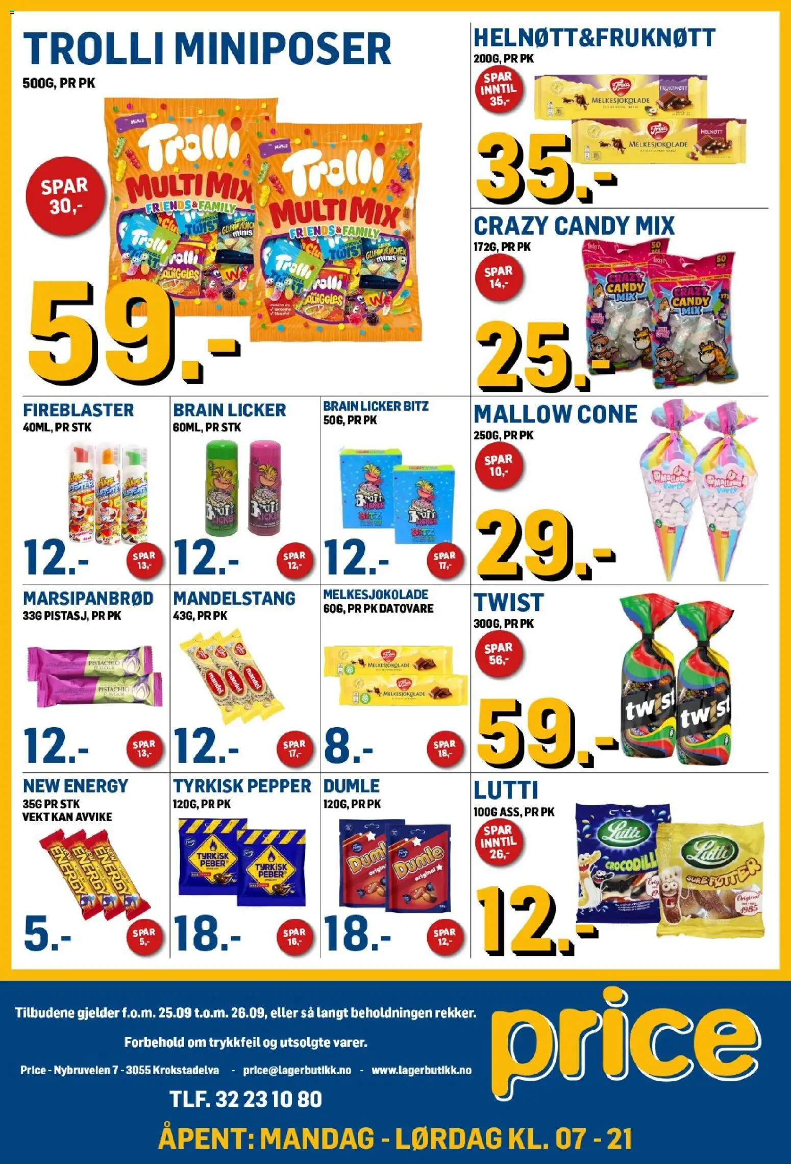 Forhåndsvis Price Lagerbutikk kundeavis fra butikk Price Lagerbutikk gyldig fra 25/09/2026 - Vekt, Twist