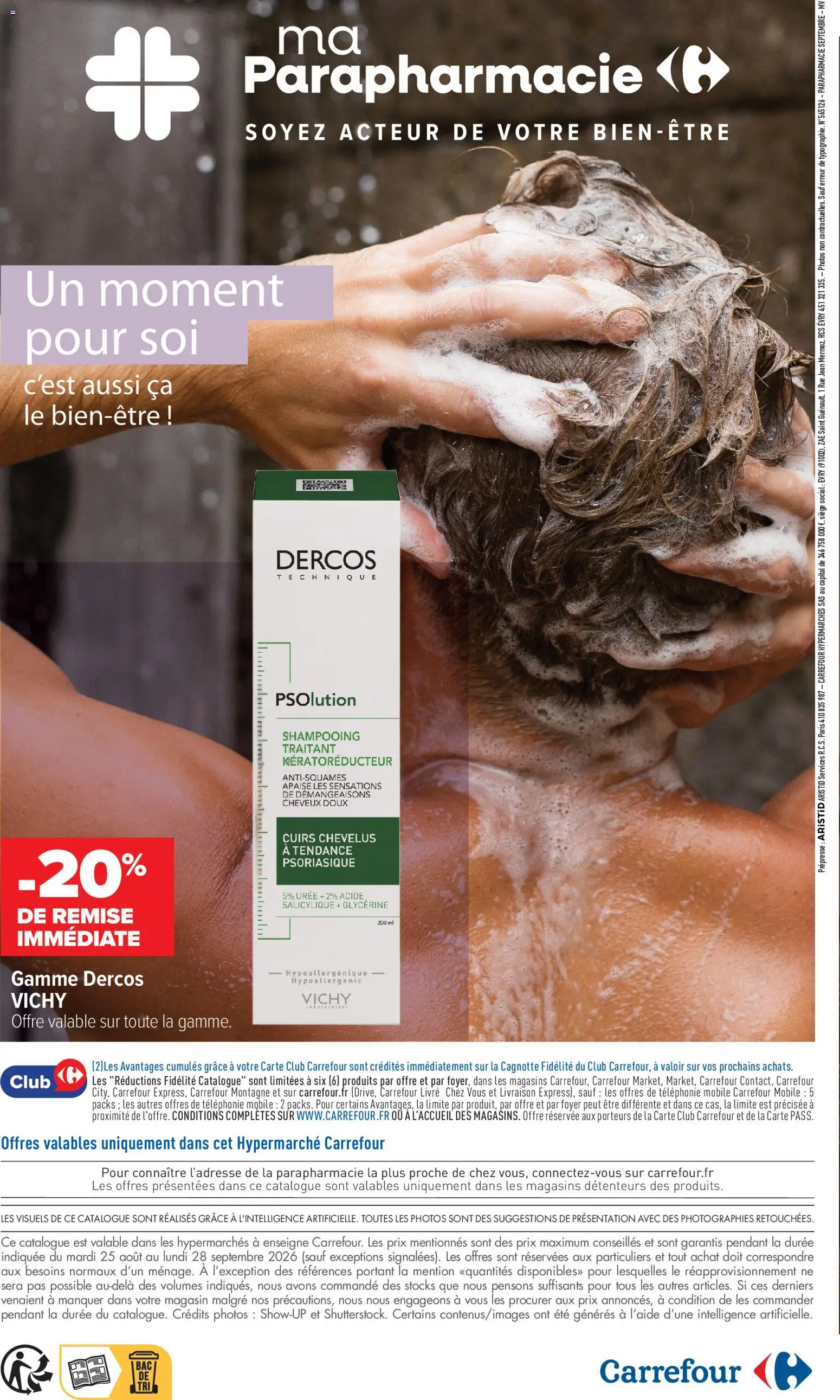 Prévisualisation de Carrefour Parapharmacie, beauté, santé, bein-être du magasin Carrefour formulaire valide 25/08/2026 - Livre, Jean, Shampooing