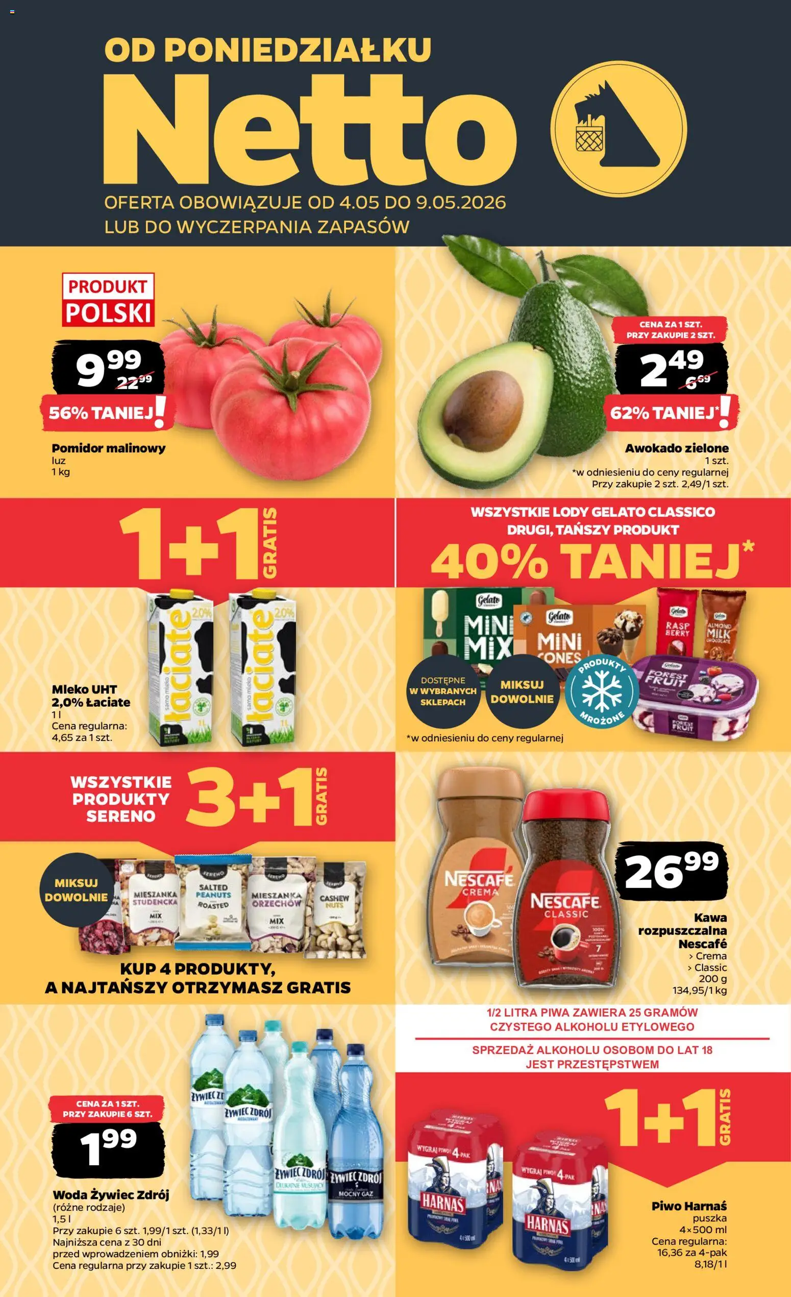 Pogląd gazetki "Netto gazetka od poniedziałku spożywcza" ze sklepu Netto ważnej od 04.05.2026