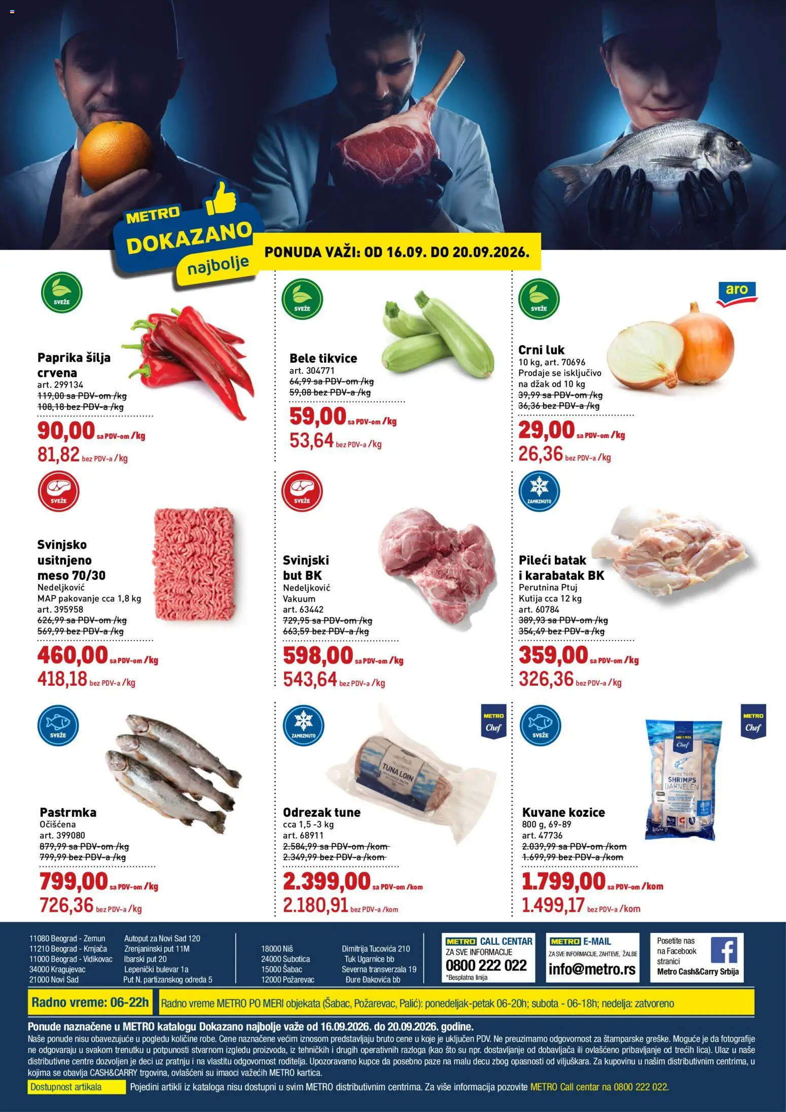 Pregled Metro kataloga - važi od 16.09.2026