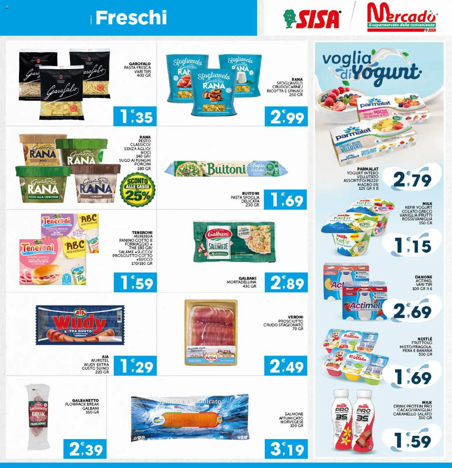 Anteprima dell'opuscolo SISA volantino Mercadò dal negozio SISA valido da 29/10/2026 - The, Pasta sfoglia, Formaggio, Wurstel, Prosciutto, Pera, Suino, Sugo