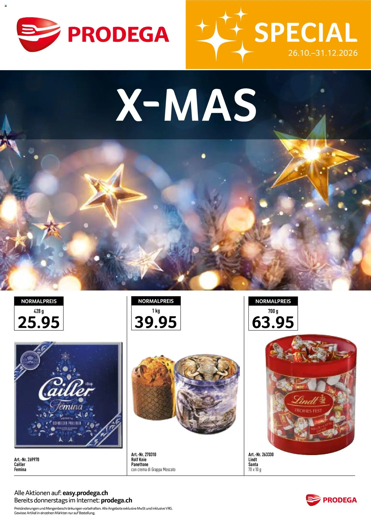 Vorschau des Merkblatts Prodega aktionen X-Mas vom Shop Prodega gültig von 26.10.2026 bis 31.12.2026 - Knie