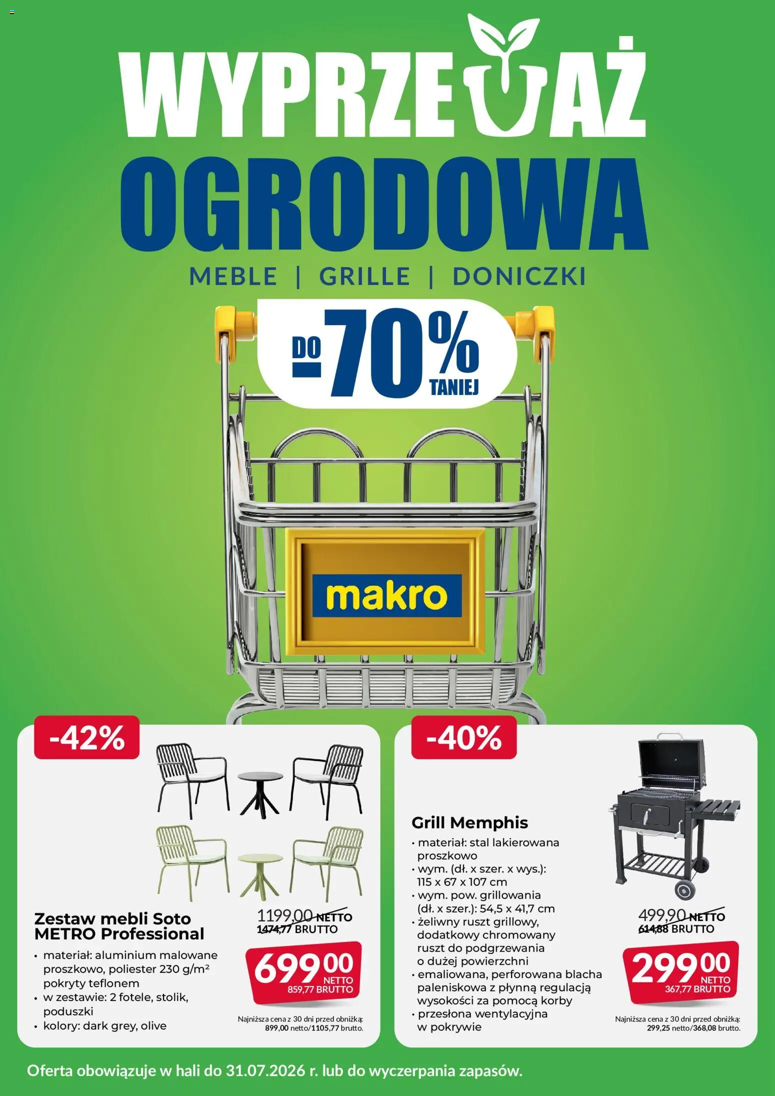Pogląd gazetki "Makro gazetka - Wyprzedaż ogrodowa" ze sklepu Makro ważnej od 12.06.2026 - Grill, Doniczki, Ruszt