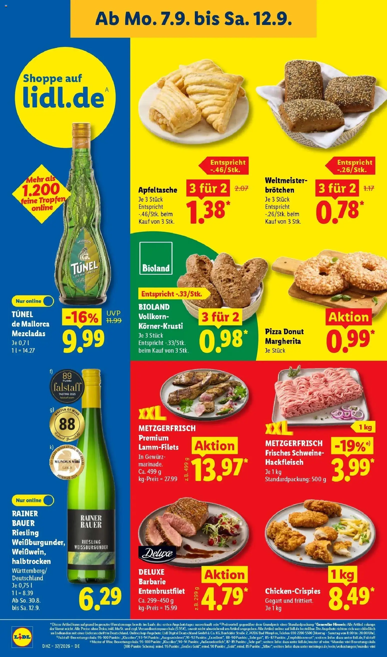 Vorschau von dem Prospekt des Geschäftes Lidl, gültig ab dem 07.09.2026 - Apple, Pizza, Telefon, Bad, Hackfleisch