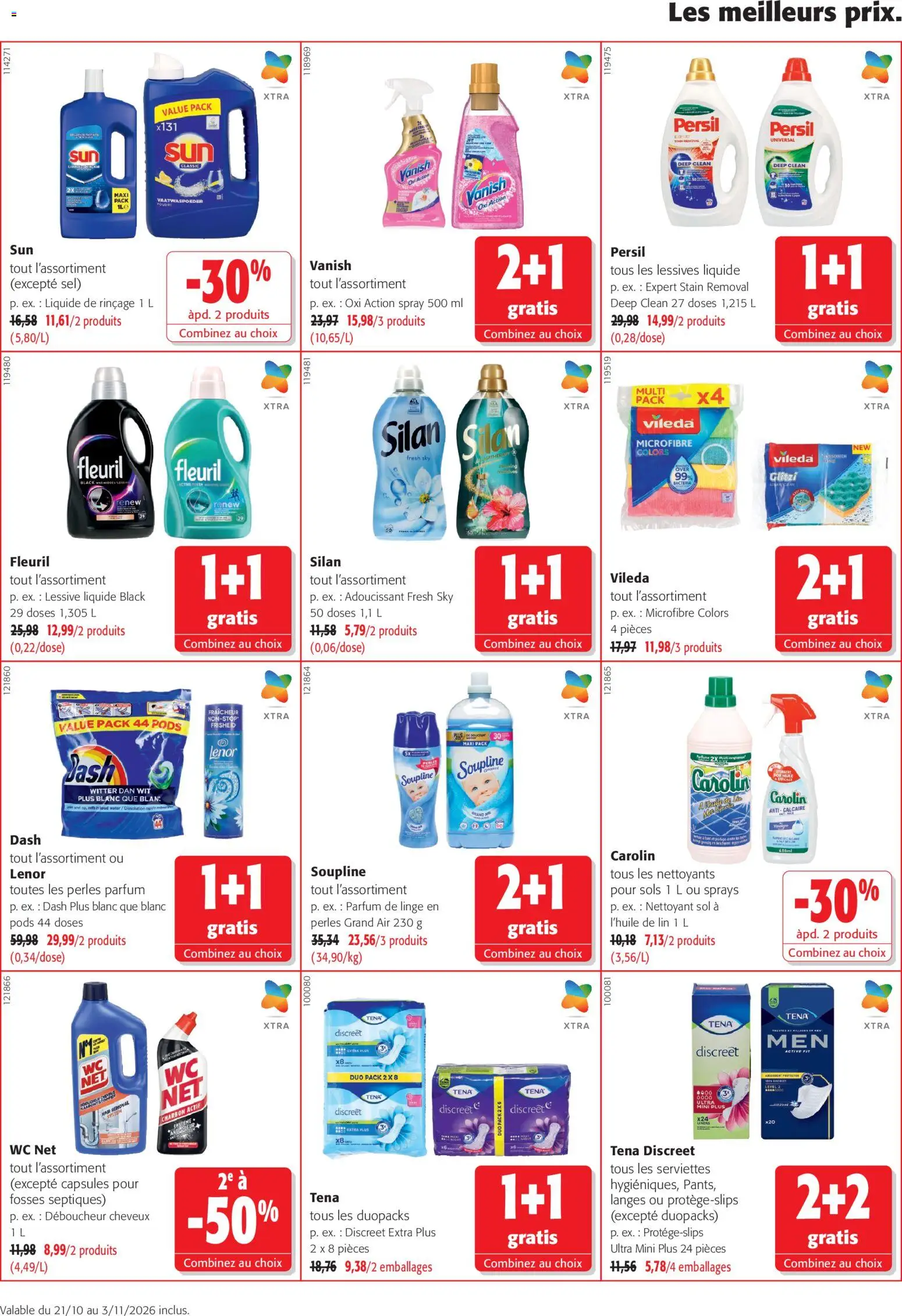 Prévisualisation de Colruyt Toutes les offres du magasin Colruyt formulaire valide 21/10/2026 - Lessive, Sel, Charbon actif, Serviettes, Vanish, Lessive Liquide, Liquide de rinçage, Déboucheur