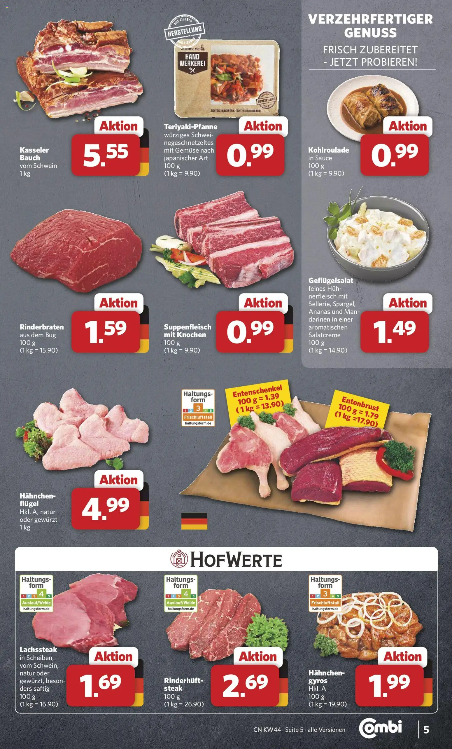 Vorschau von dem Prospekt des Geschäftes Combi, gültig ab dem 26.10.2026 - Gyros, Steak, Gemüse, Rinderbraten, Ananas, Suppenfleisch, Hahnchen
