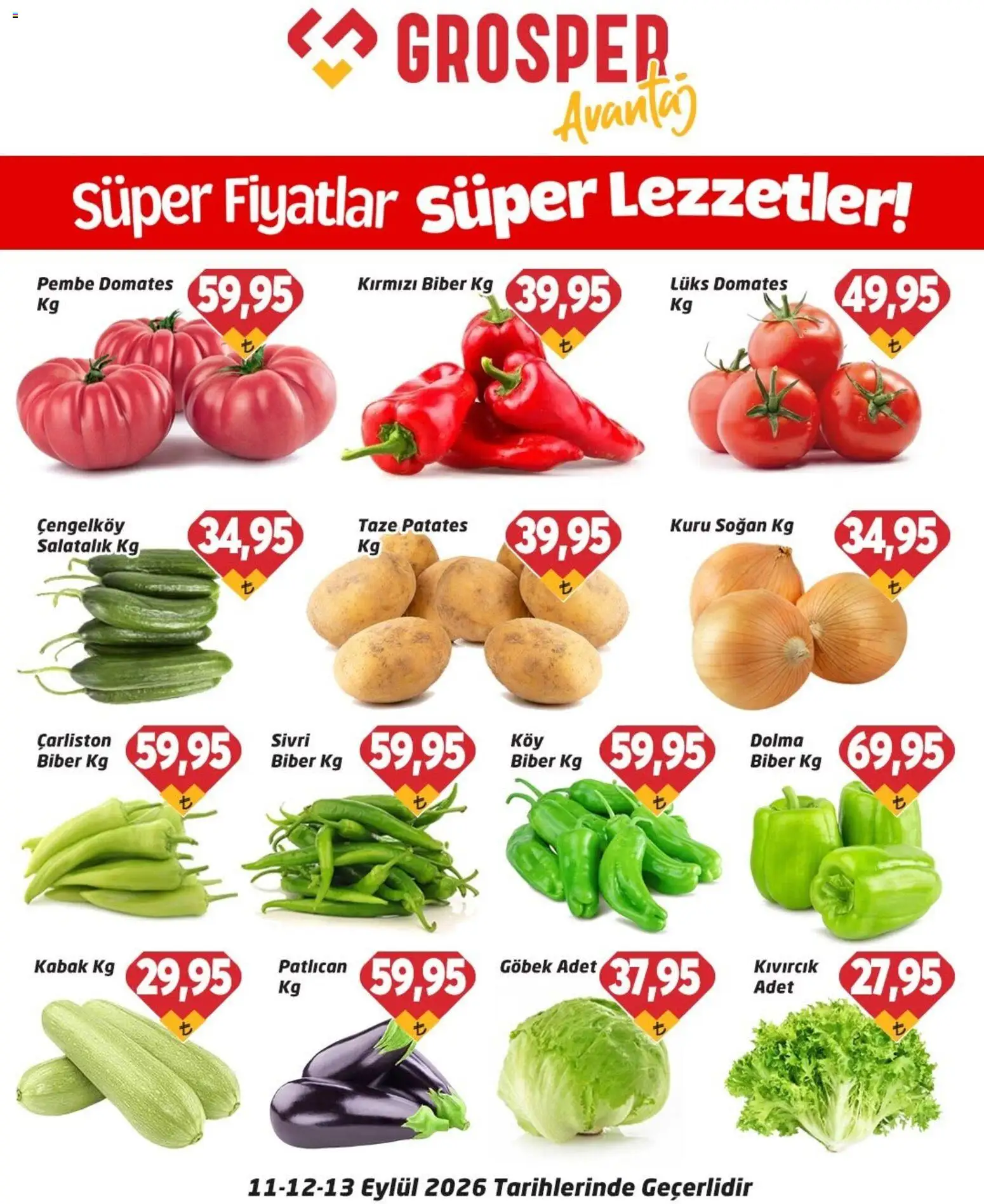 Grosper Grosper - Sebze ve meyve 11.09.2026 - Broşürünün önizlemesi
