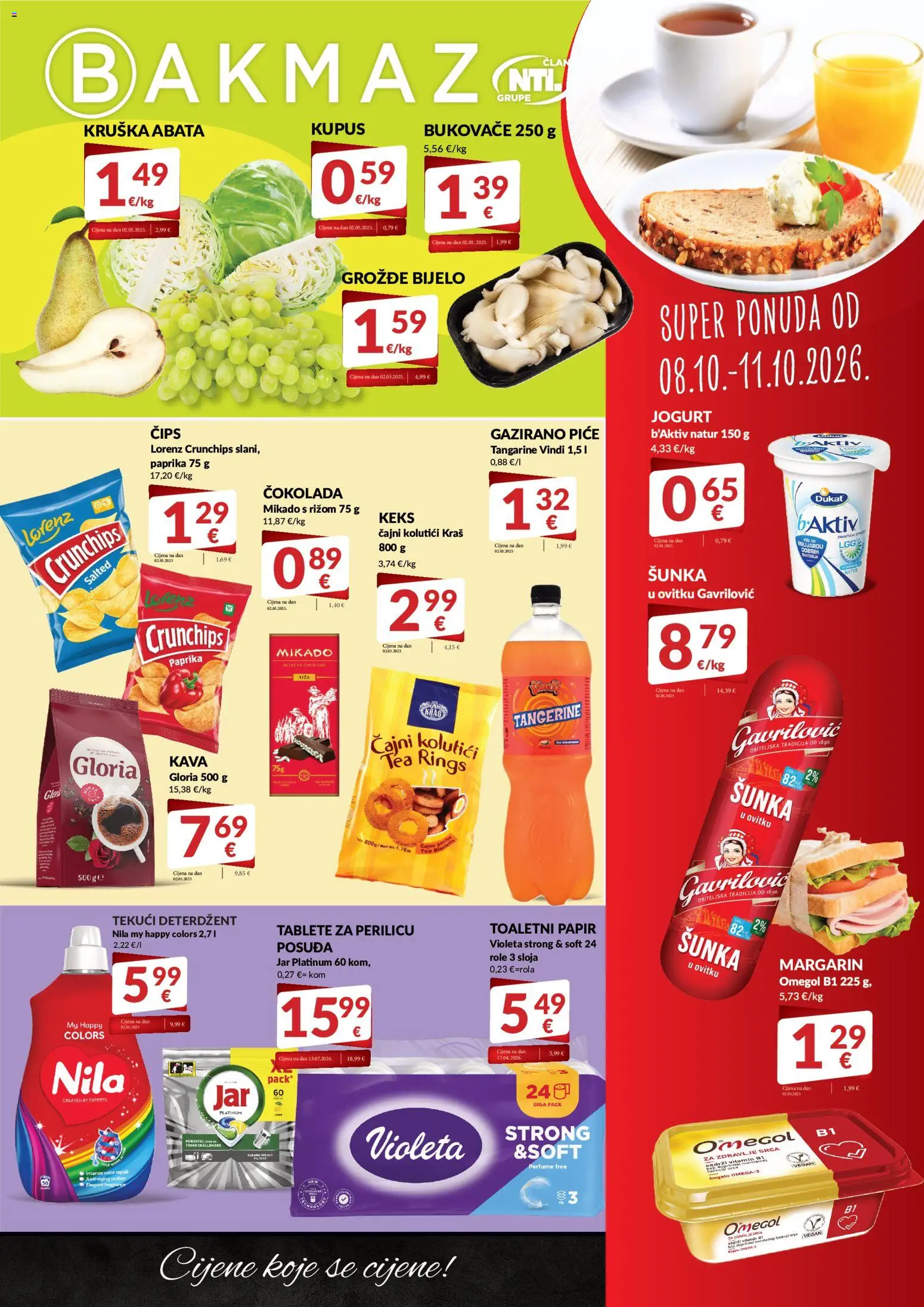 Pregled letka Bakmaz Super Ponuda trgovine Bakmaz vrijedi od 08.10.2026