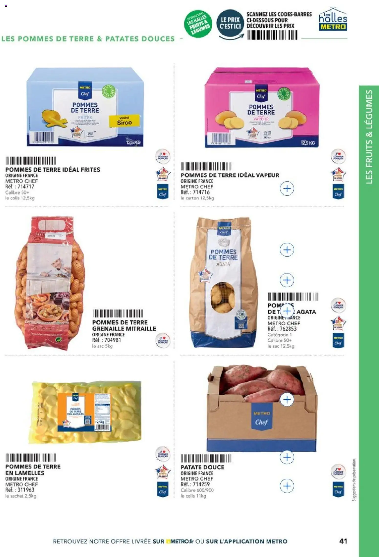 Prévisualisation de METRO - Restauration rapide du magasin METRO formulaire valide 14/04/2026 - Sac, Fruits, Patates douces, Patate douce, Pommes de terre, Frites, Pommes