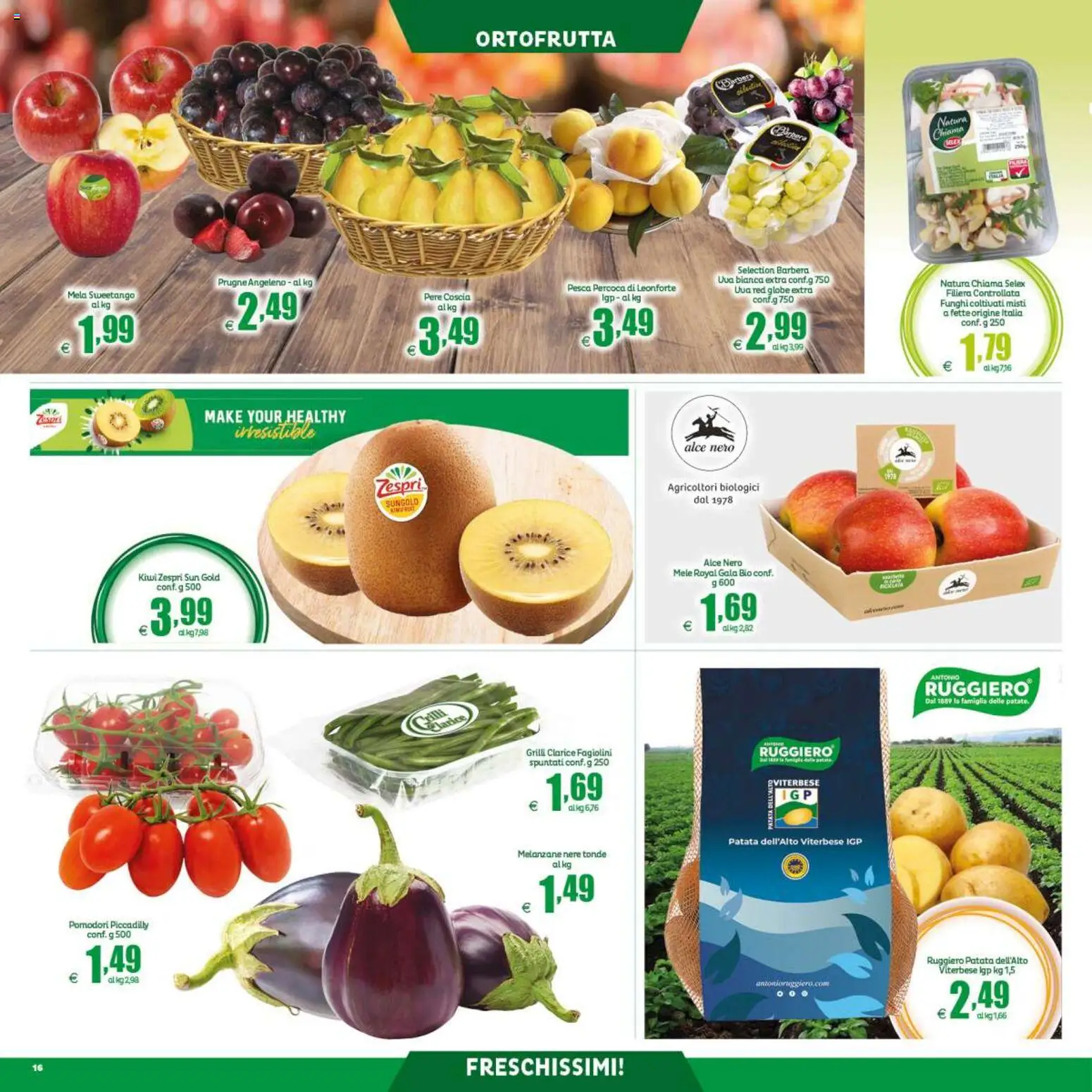 Anteprima dell'opuscolo Elite Supermercati volantino dal negozio Elite Supermercati valido da 04/09/2026 - Funghi, Melanzane, Prugne, Fagiolini, Patate, Uva, Mele, Pere