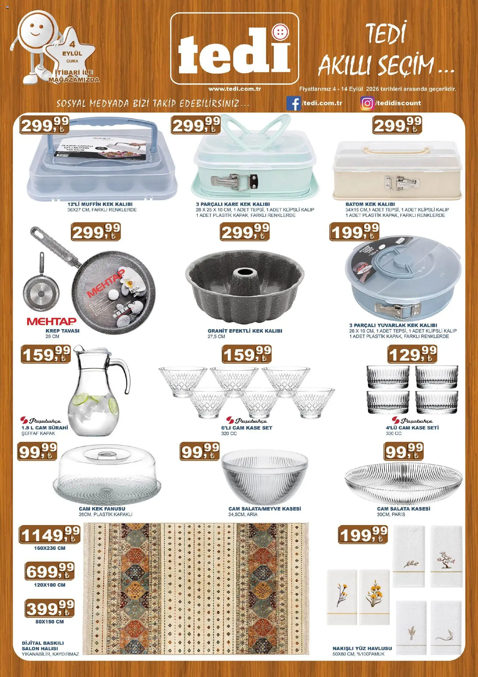 Tedi Tedi Katalog 04.09.2026 - Broşürünün önizlemesi - Kaşe, Salata, Sürahi, Yüz havlusu
