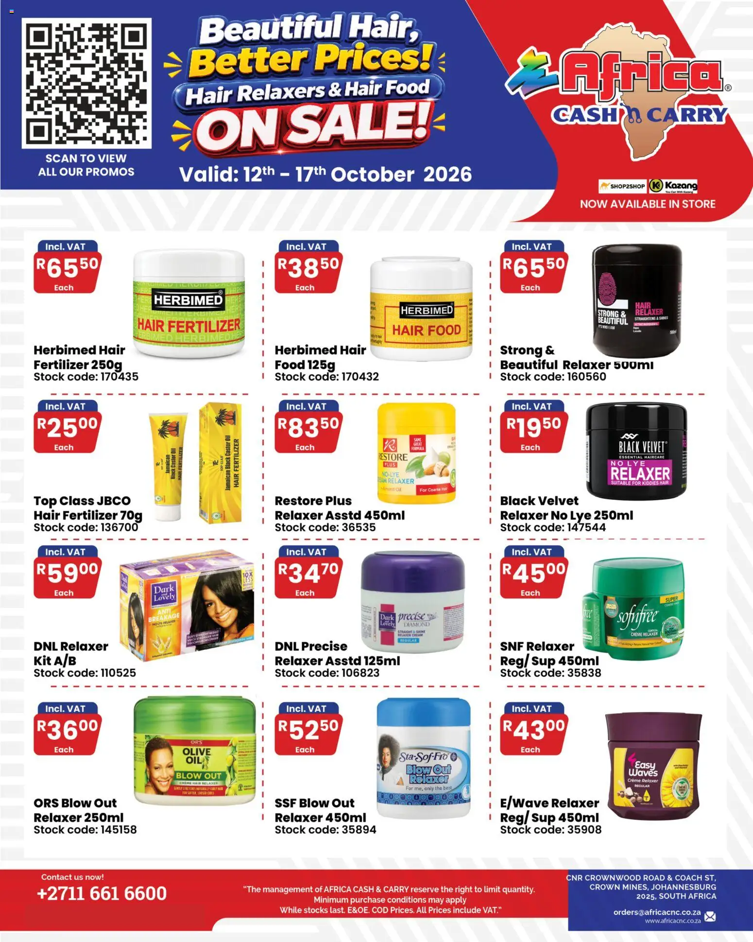 Preview of Africa Cash & Carry flyer valid from 12/10/2026 - Oil, Cream, Stock, Relaxer